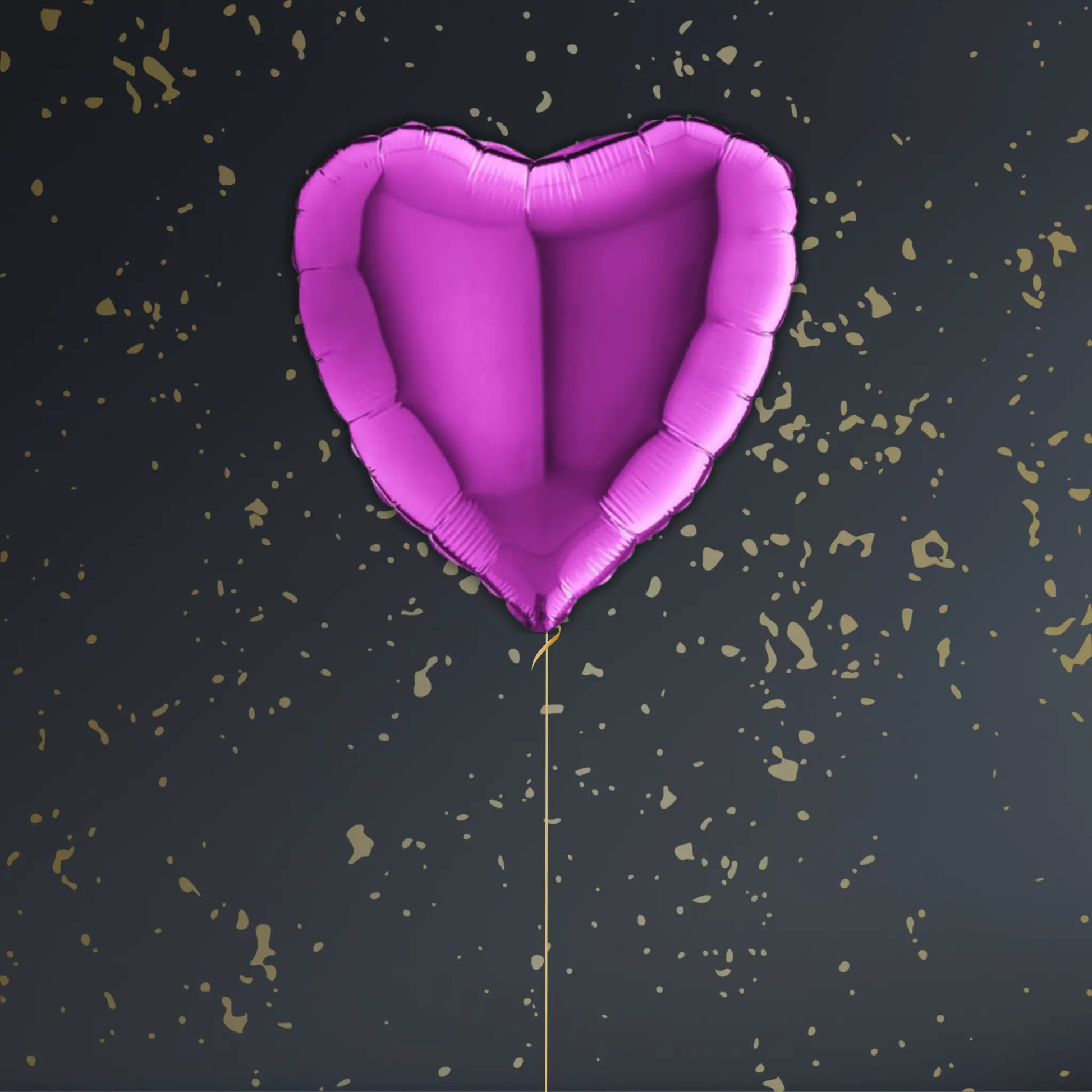 Mulberry Purple Heart Balloon Package - Helium Filled