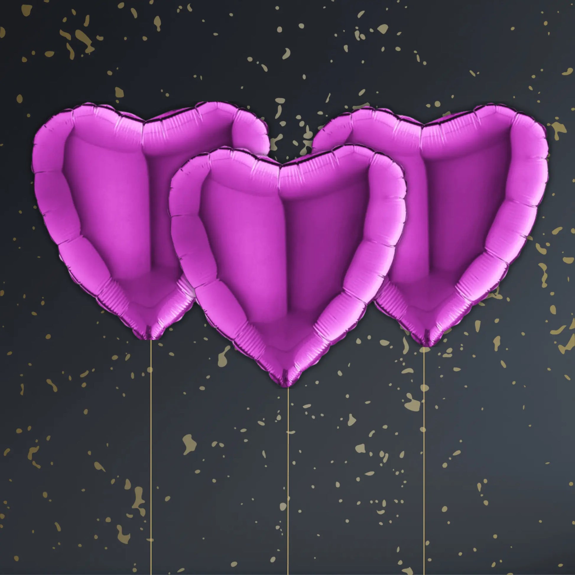 Mulberry Purple Heart Balloon Package - Helium Filled