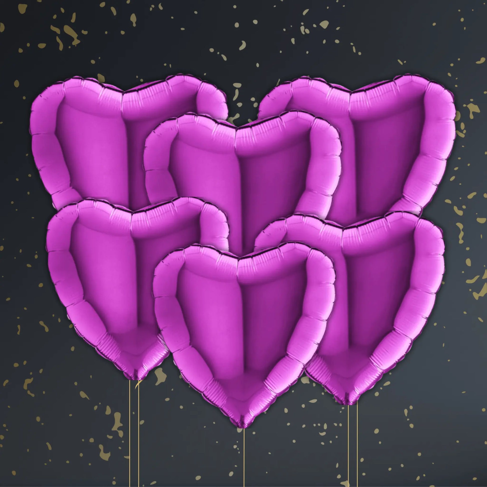 Mulberry Purple Heart Balloon Package - Helium Filled