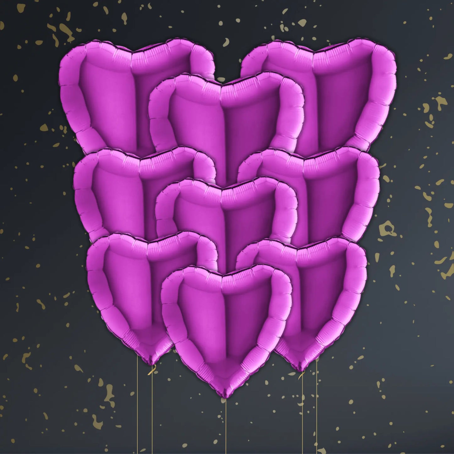18" Mulberry Purple Heart Foil Balloon – Single or Balloon Bouquet | The Party Hut