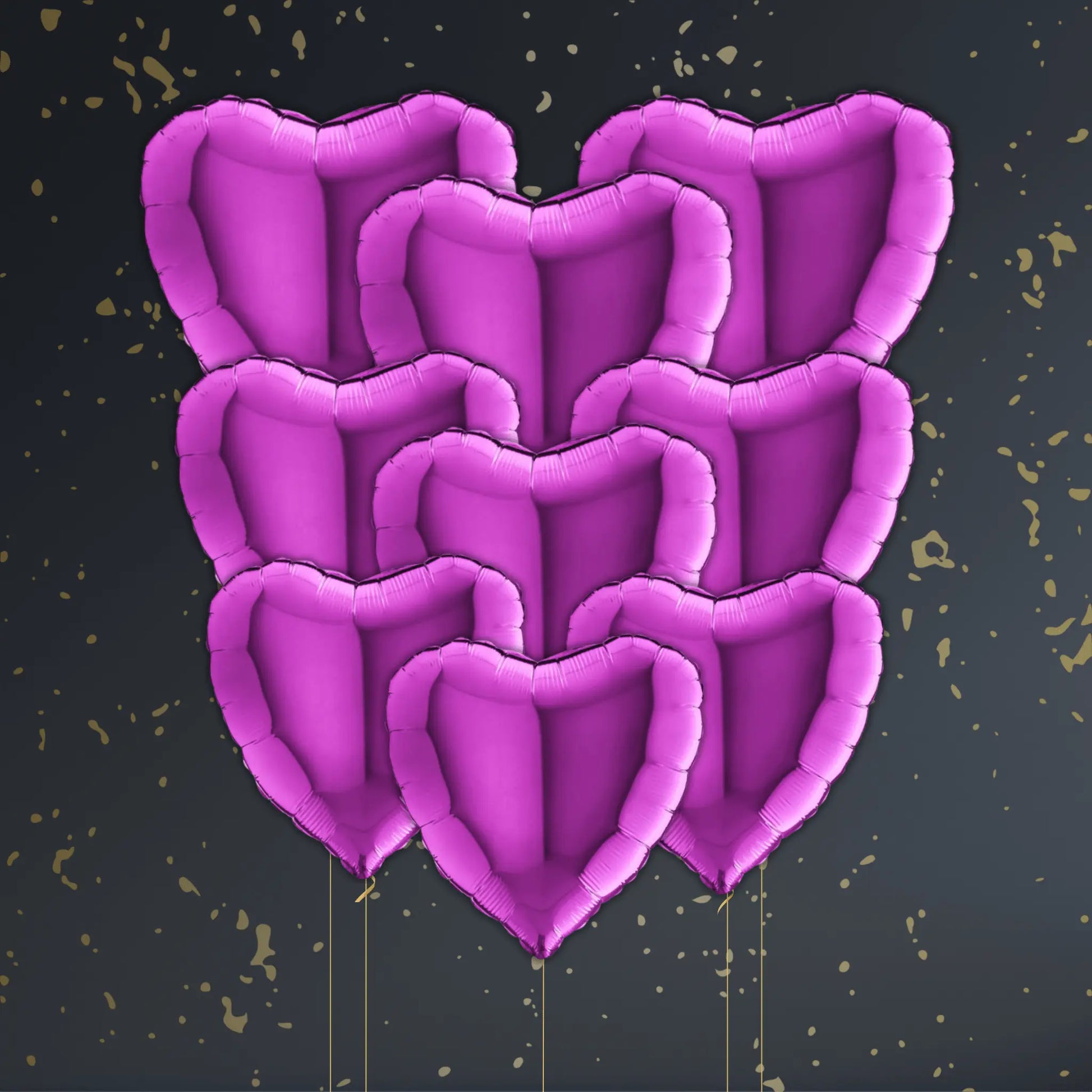 Mulberry Purple Heart Balloon Package - Helium Filled