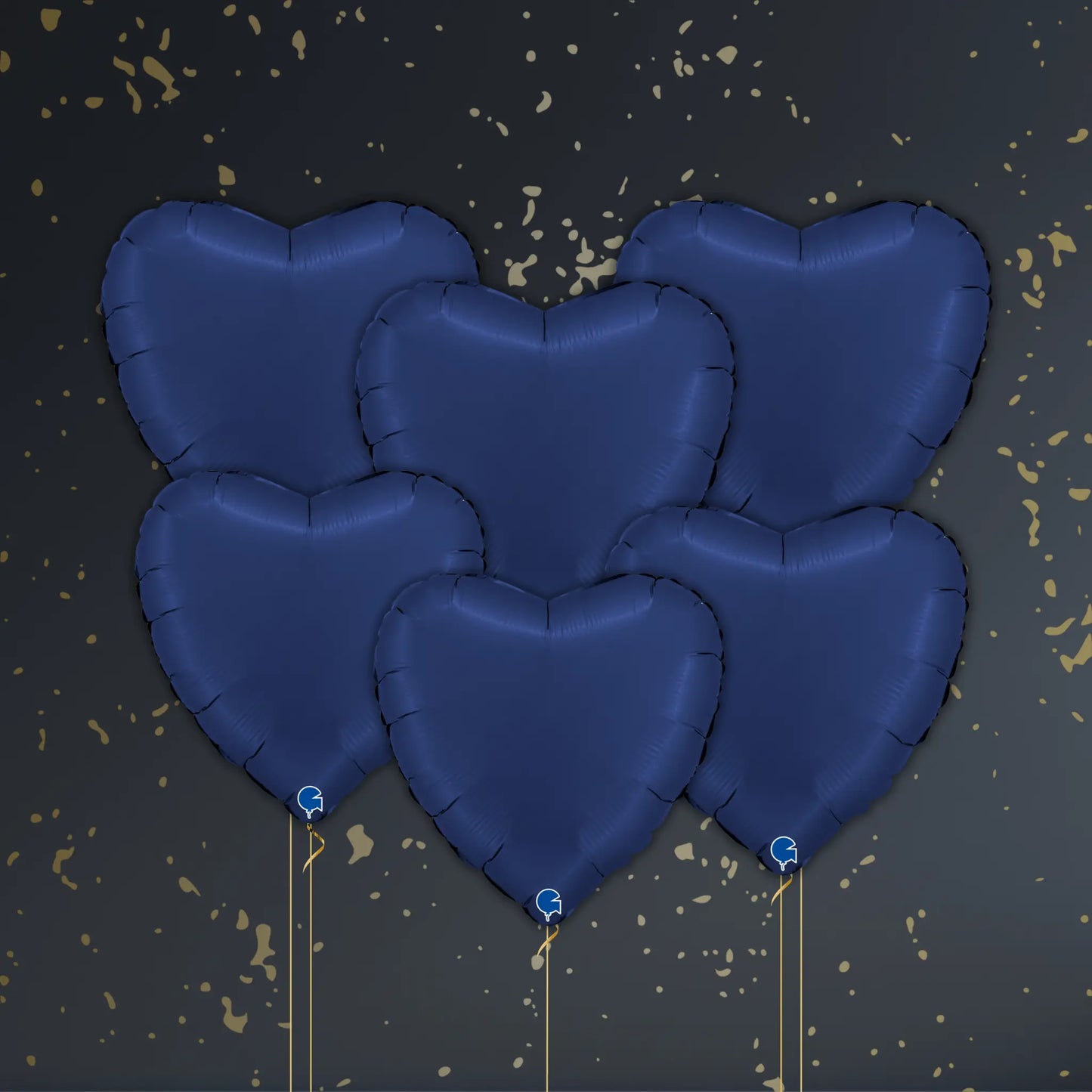18" Satin Navy Blue Heart Foil Balloon – Single or Balloon Bouquet | The Party Hut