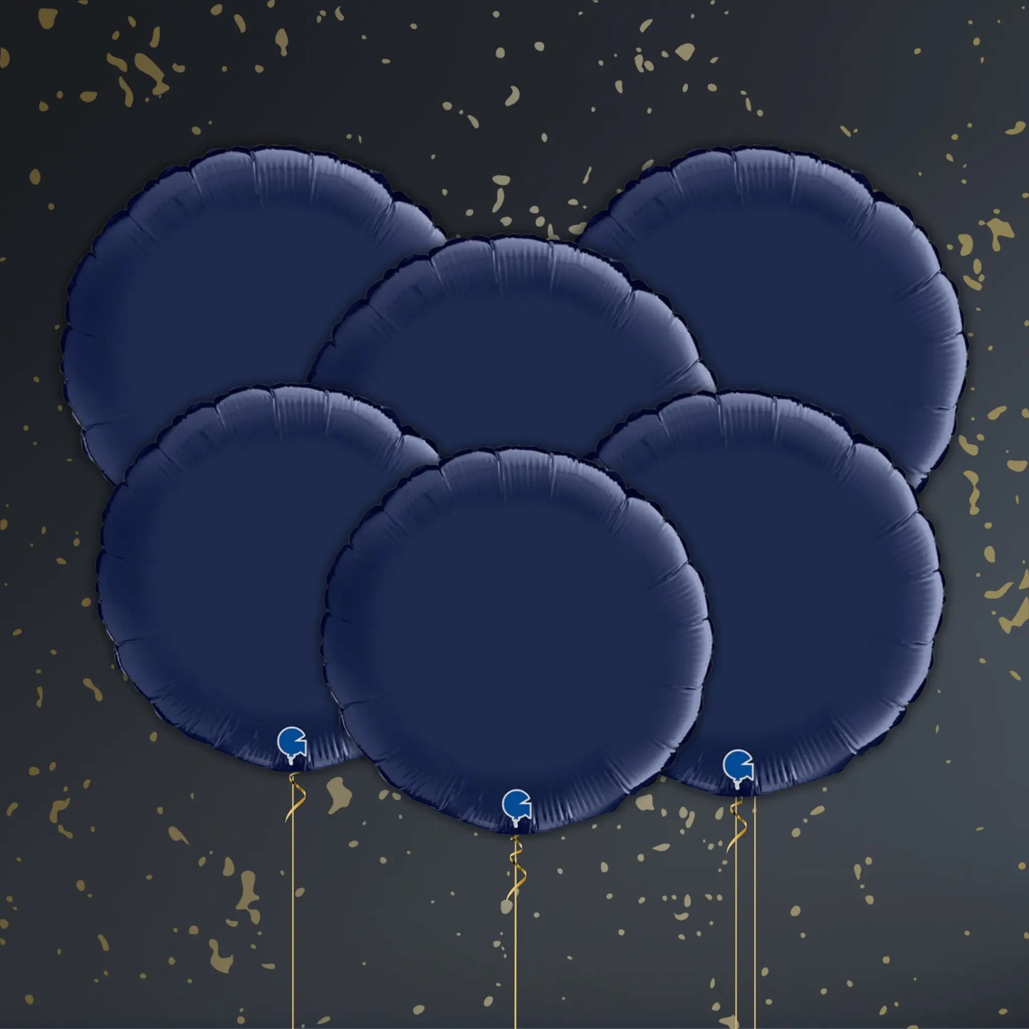 18" Navy Blue Satin Round Foil Balloon – Single or Balloon Bouquet | The Party Hut