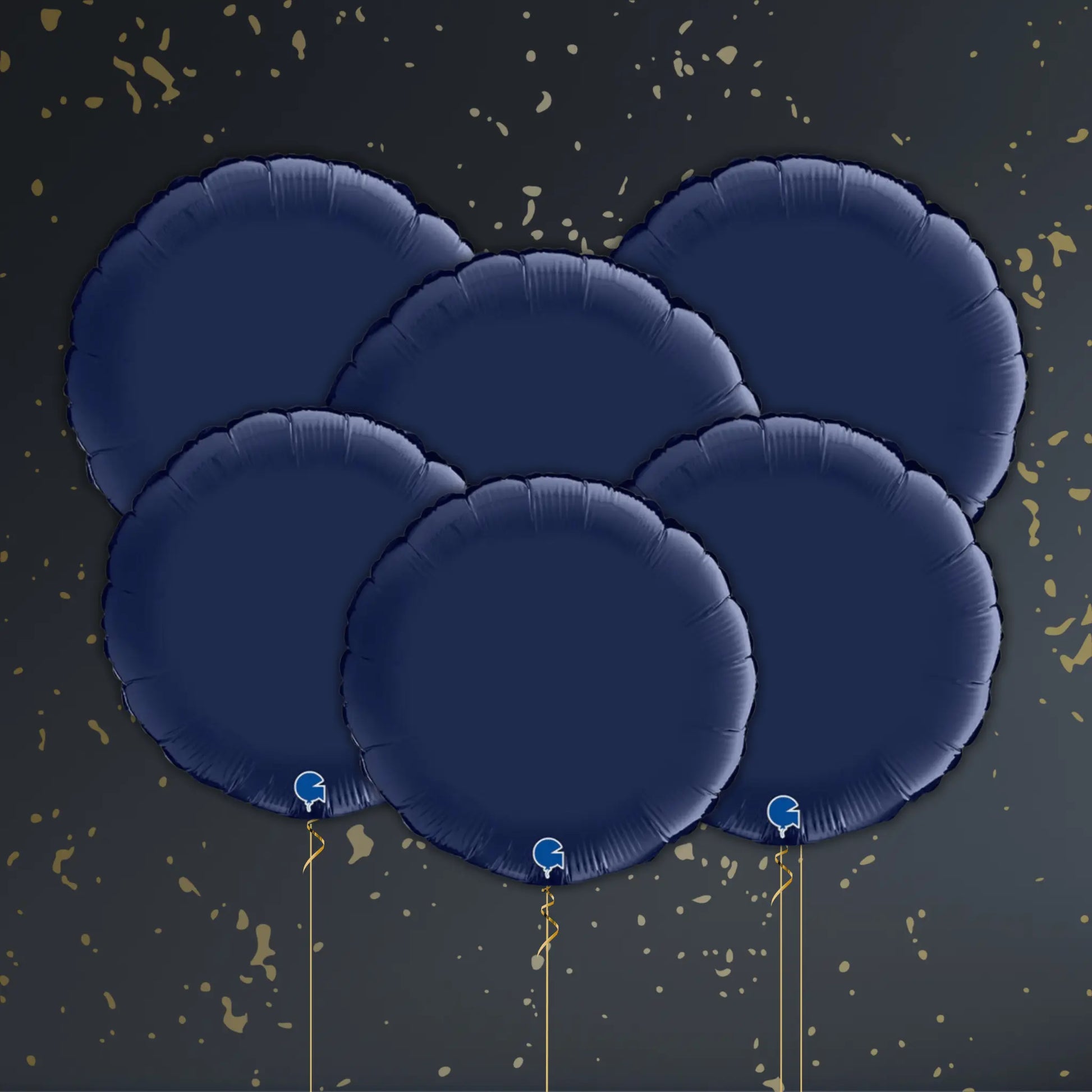Navy Blue Round Balloon Package - Helium Filled