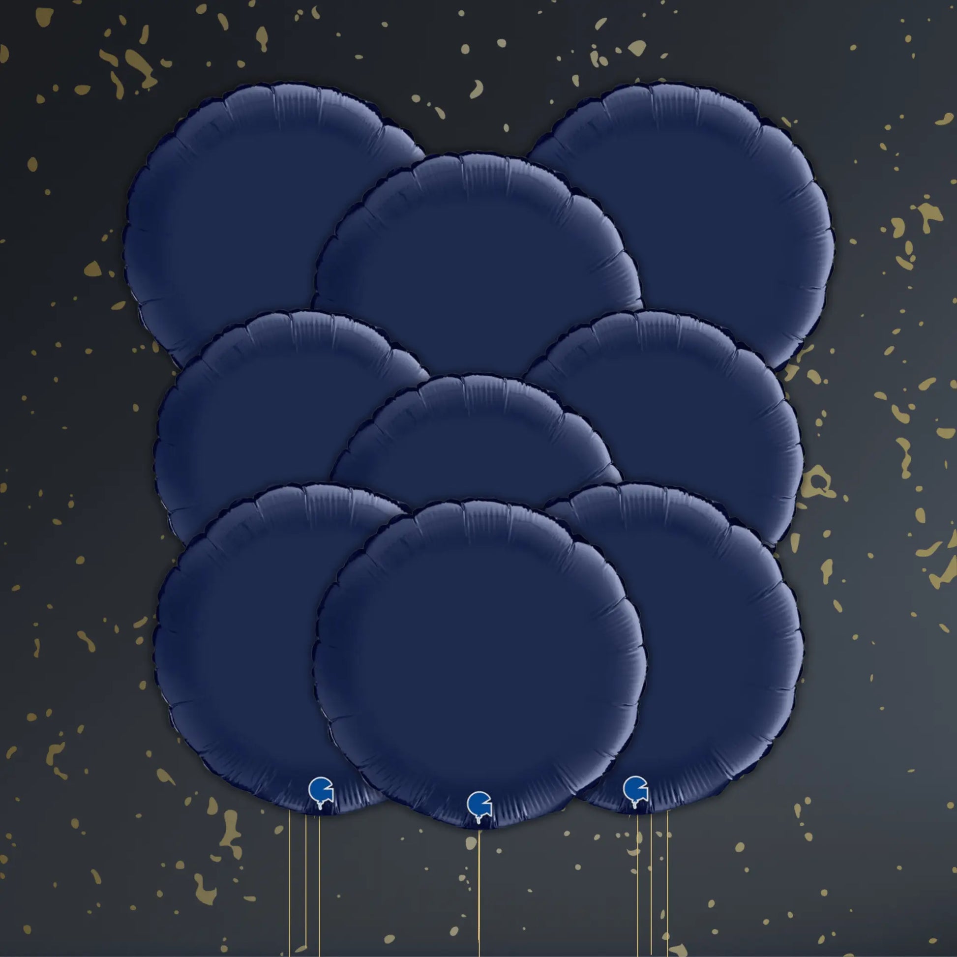 Navy Blue Round Balloon Package - Helium Filled