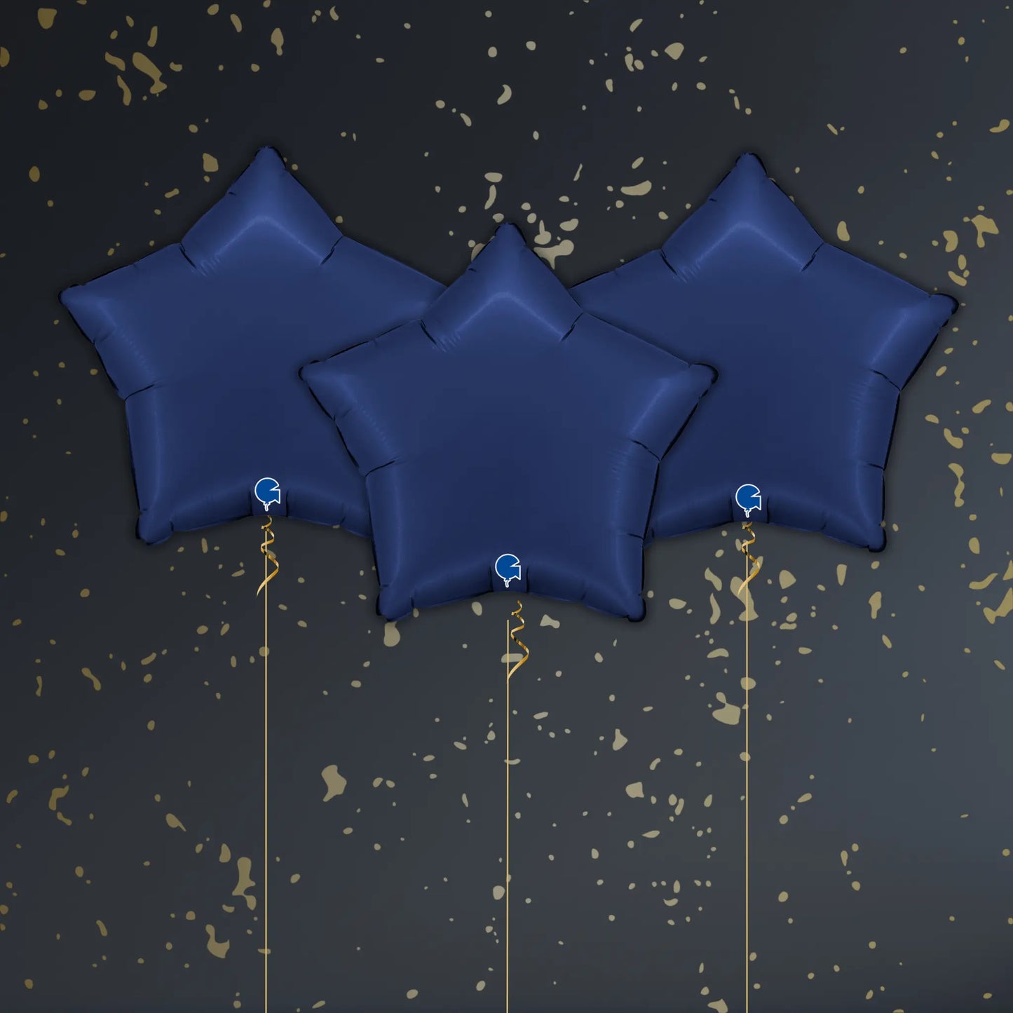 18" Satin Navy Blue Star Foil Balloon – Single or Balloon Bouquet | The Party Hut