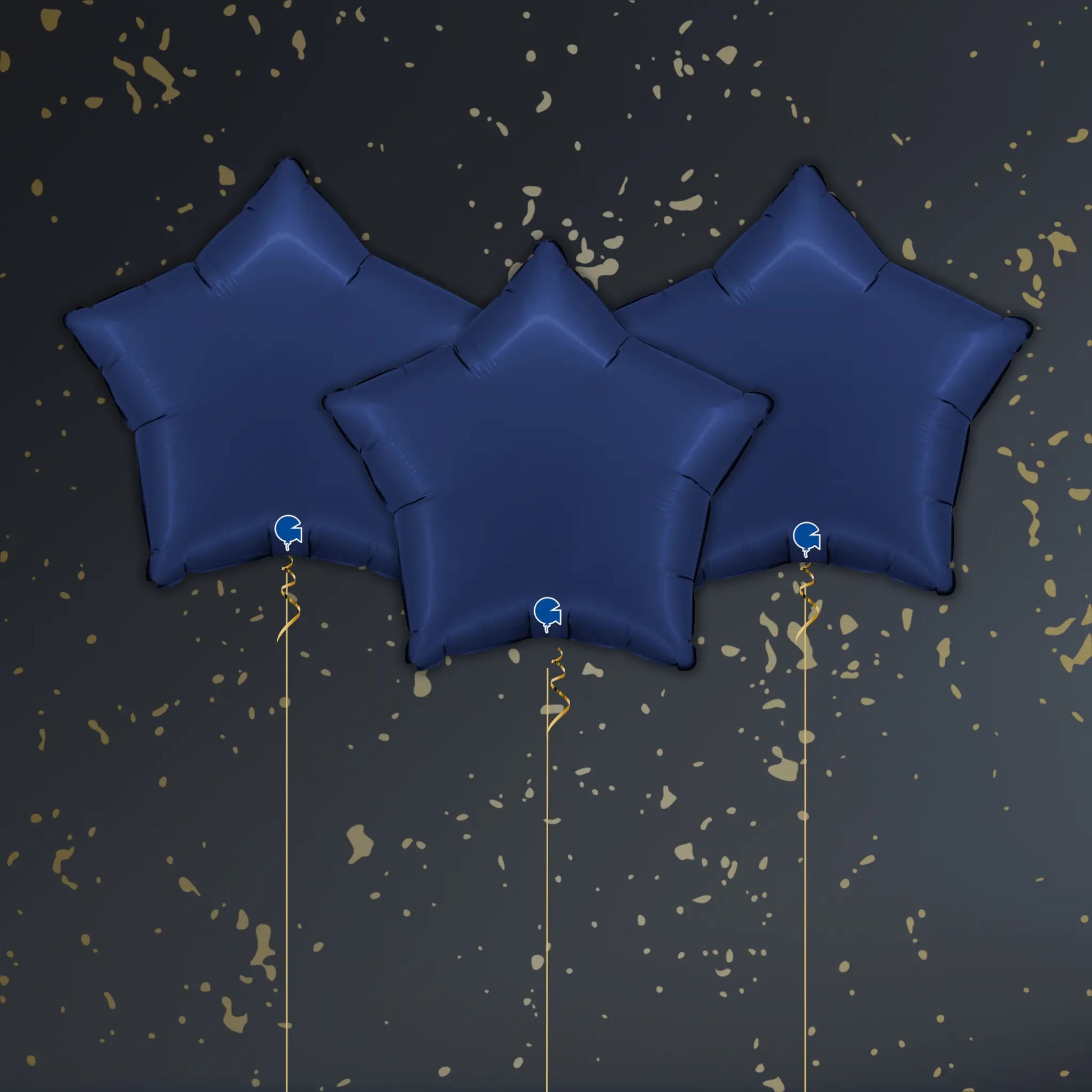 Navy Blue Star Balloon Package - Helium Filled