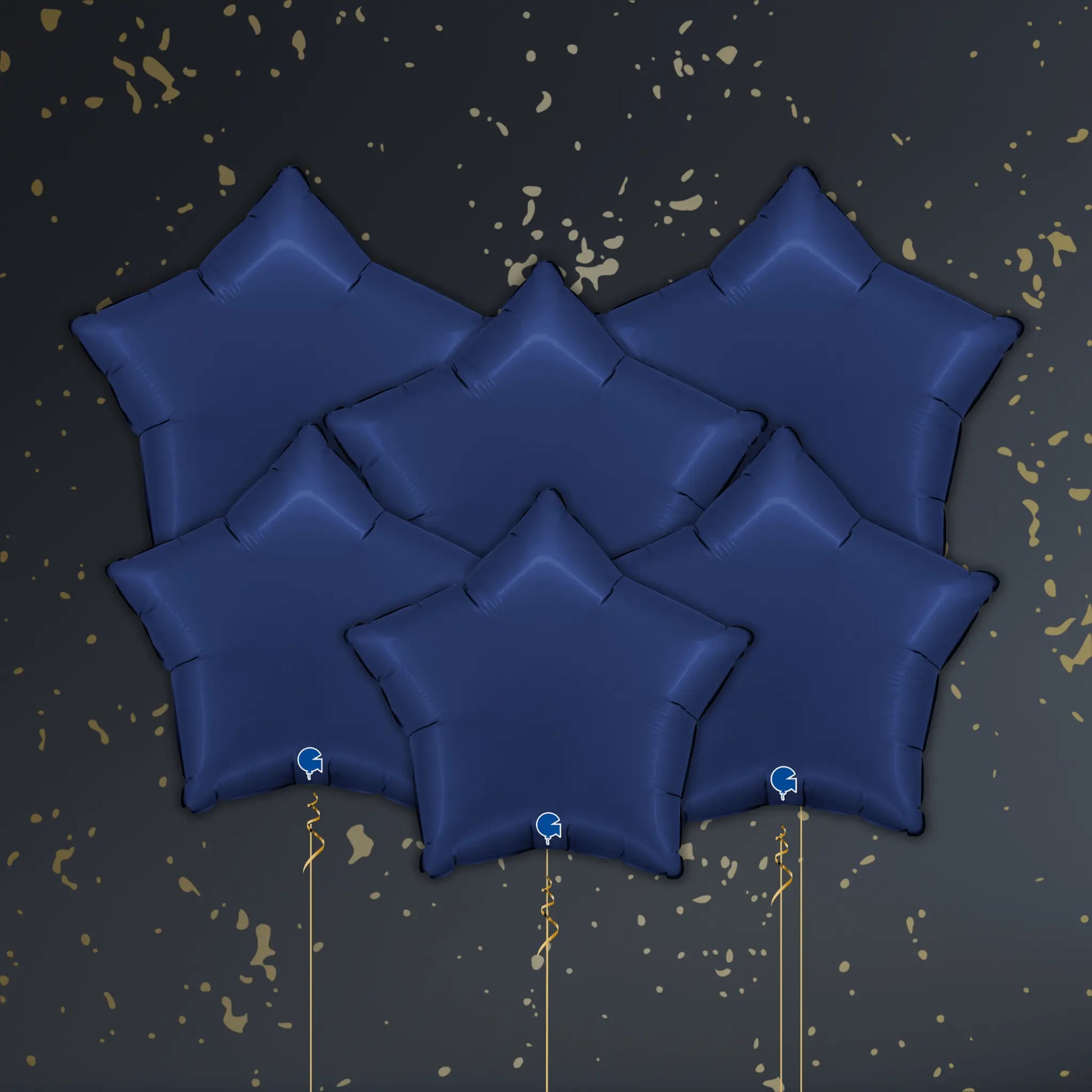 Navy Blue Star Balloon Package - Helium Filled