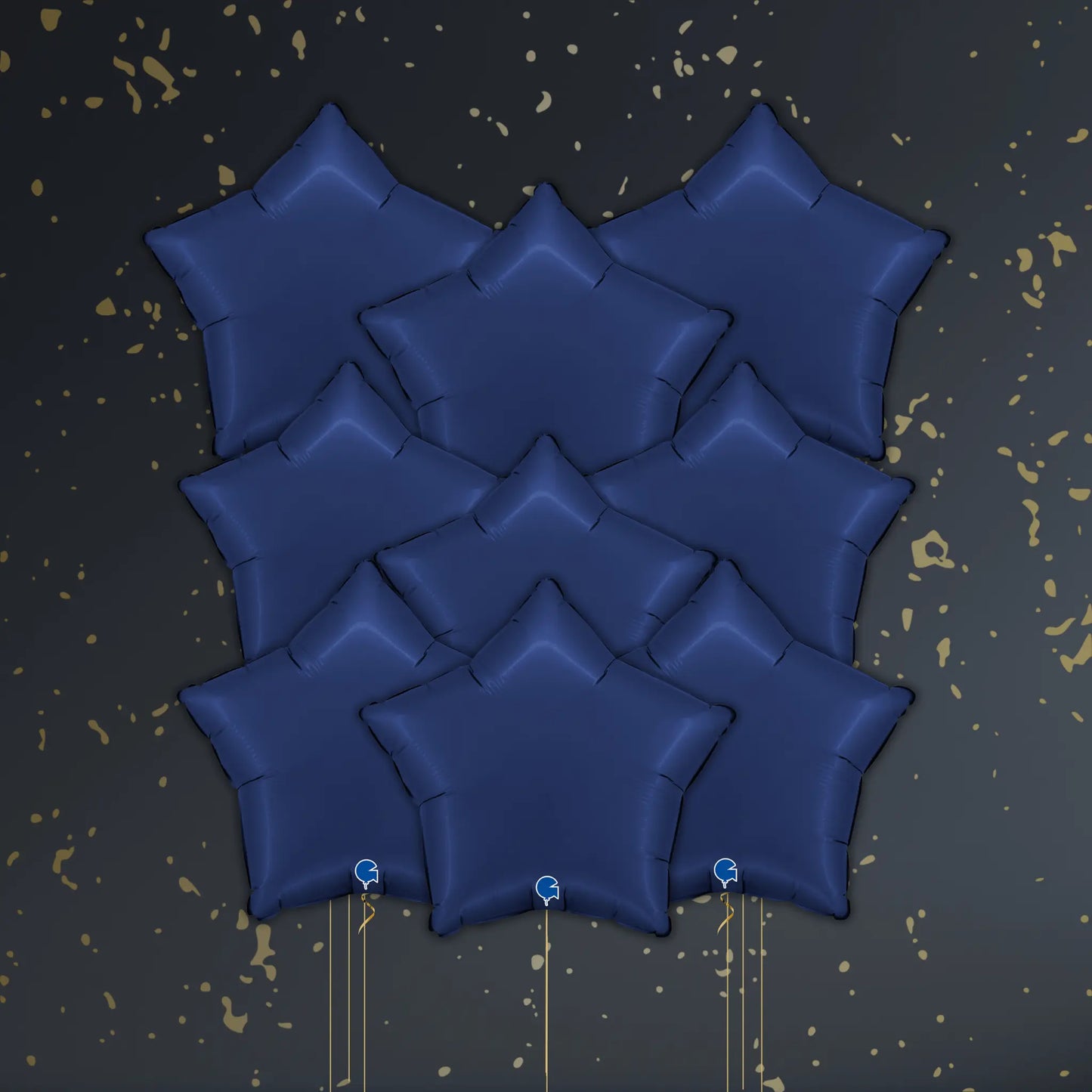 18" Satin Navy Blue Star Foil Balloon – Single or Balloon Bouquet | The Party Hut