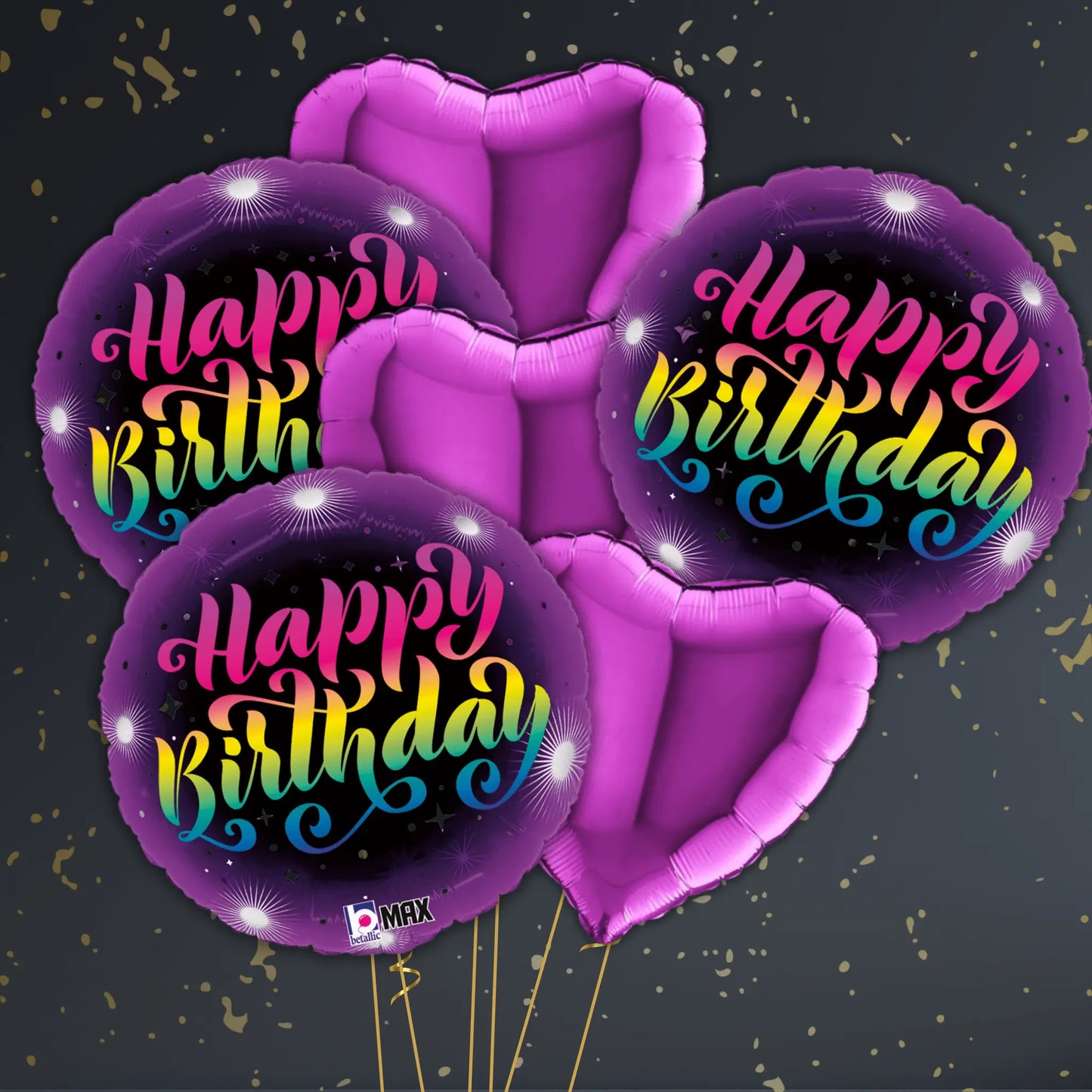 18" Neon Birthday Foil Balloon – Single or Balloon Bouquet | The Party Hut