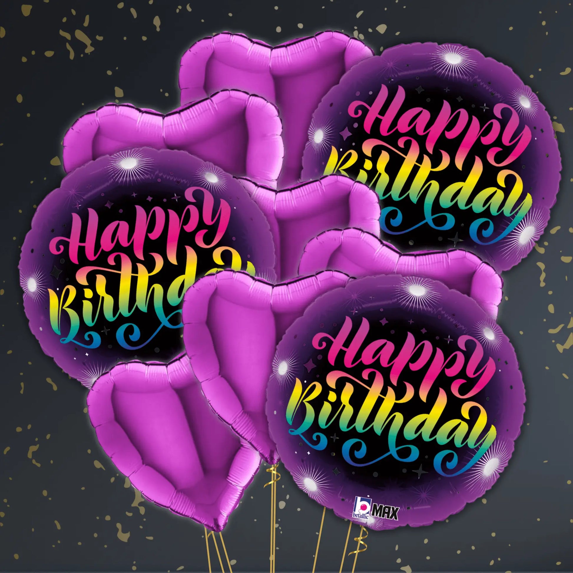 Neon birthday Balloon Package - Helium Filled