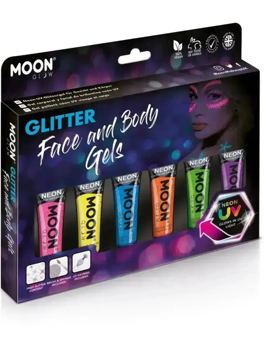 Neon Face & Body Gels 6pk