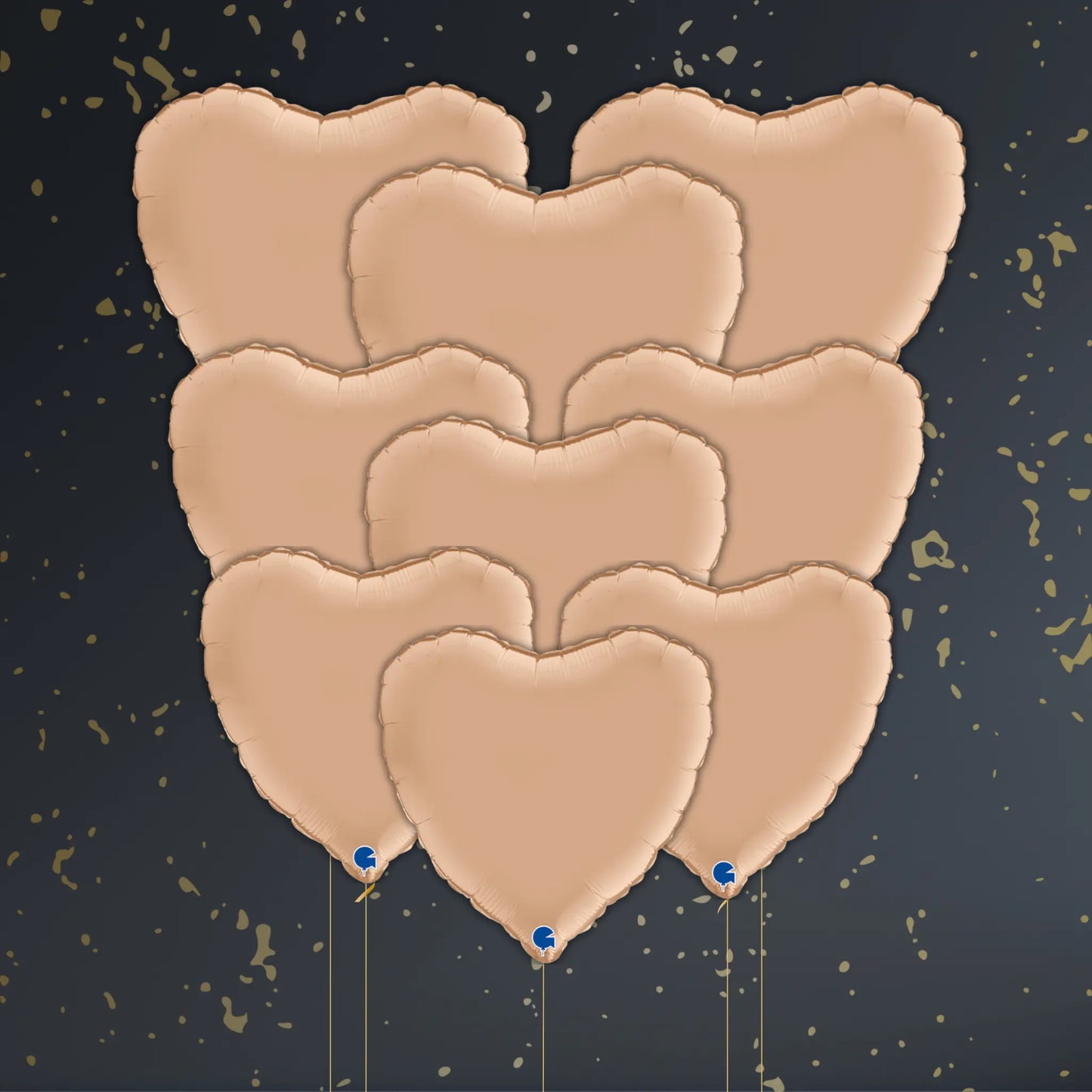 18" Nude Satin Heart Foil Balloon – Single or Balloon Bouquet | The Party Hut