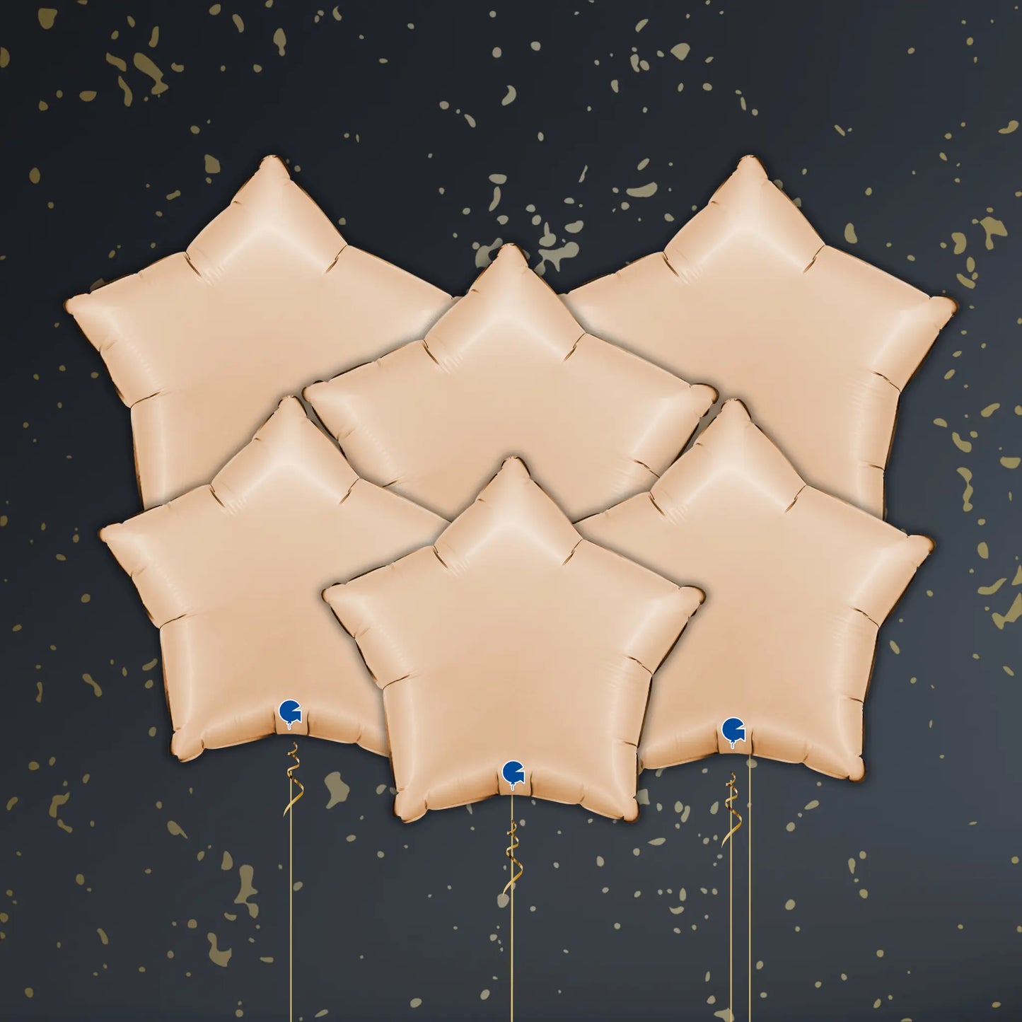 18" Satin Nude Star Foil Balloon – Single or Balloon Bouquet | The Party Hut