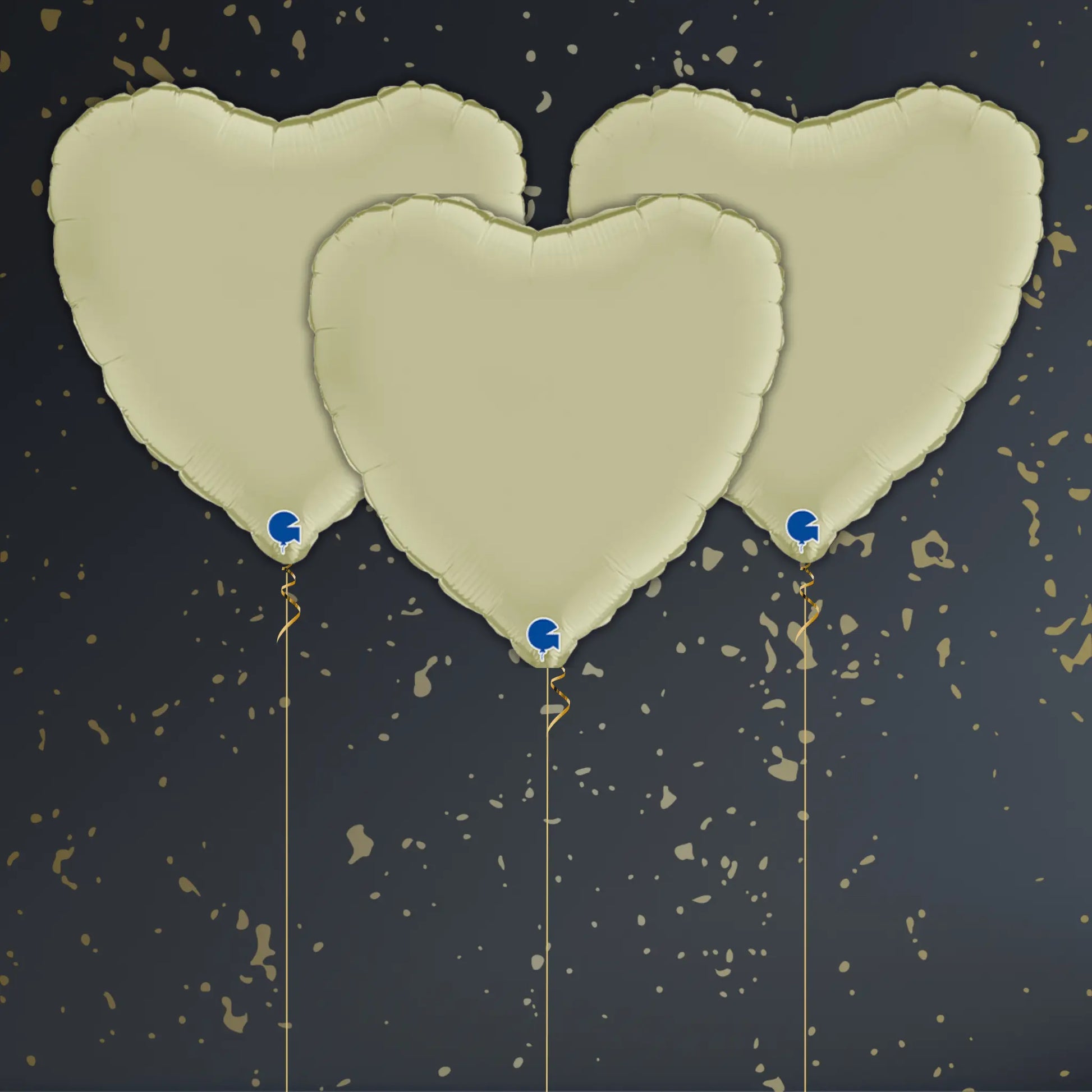 Olive Green Heart Balloon Package - Helium Filled