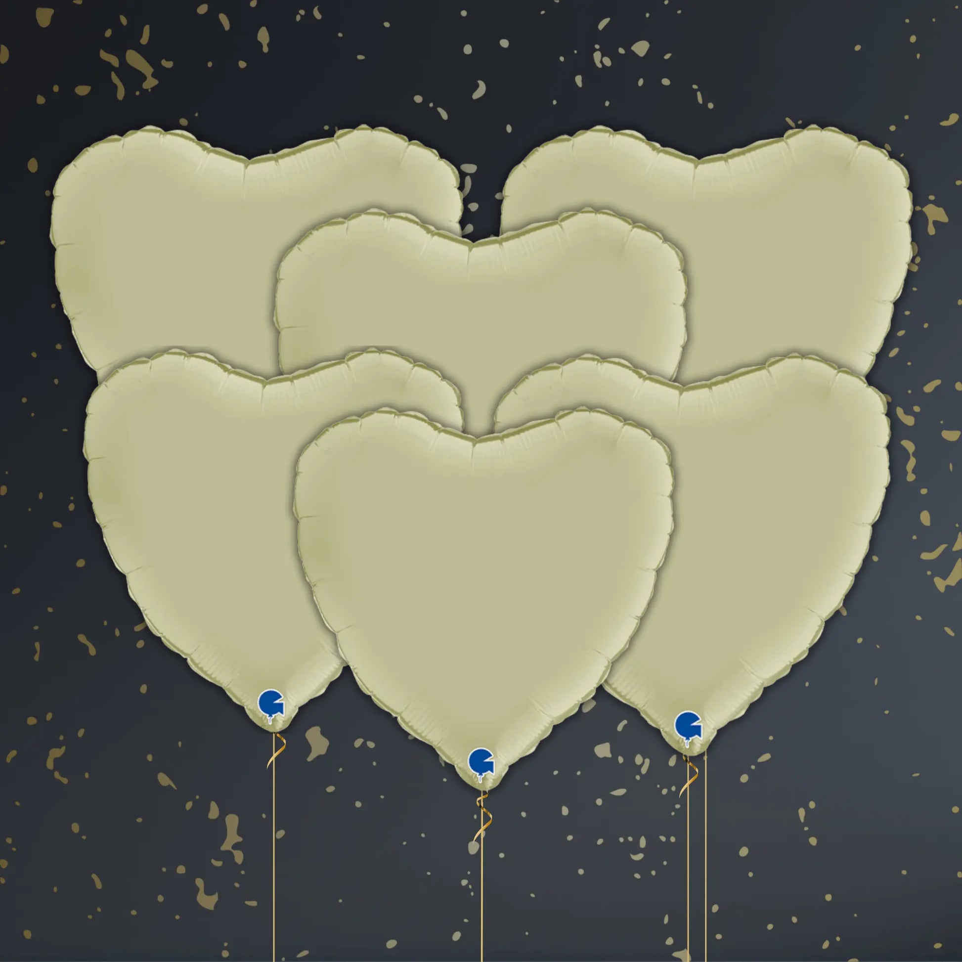Olive Green Heart Balloon Package - Helium Filled