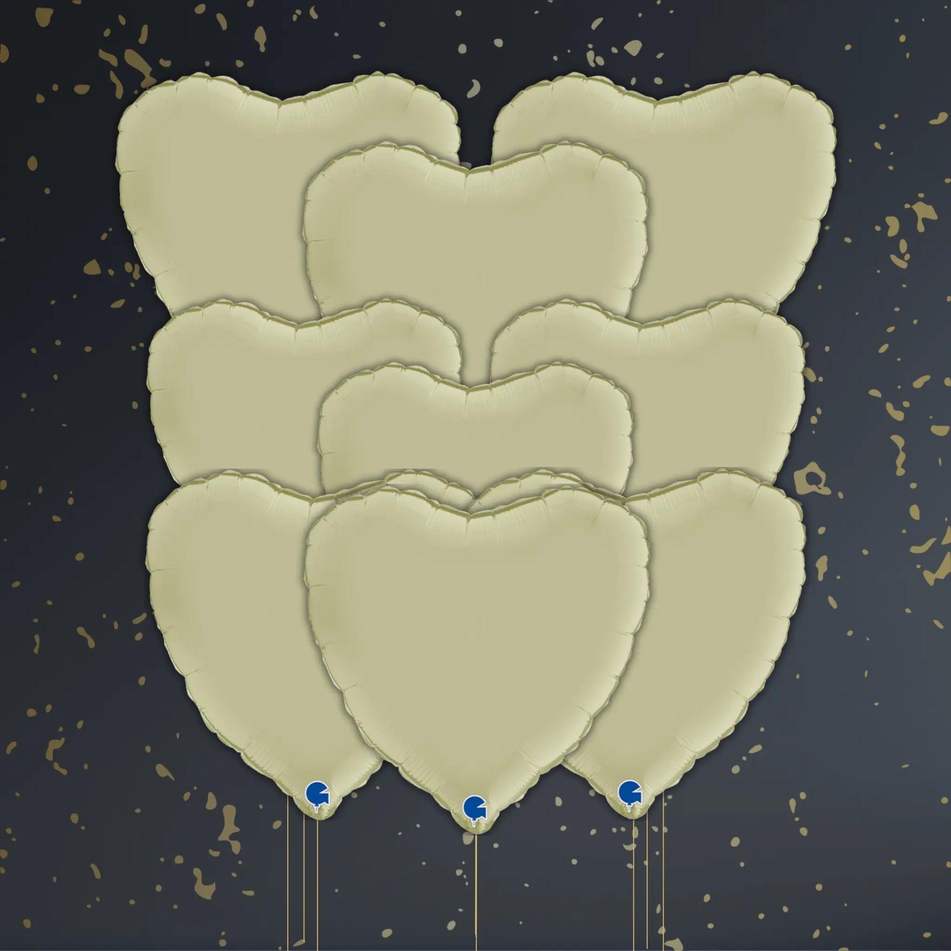 Olive Green Heart Balloon Package - Helium Filled