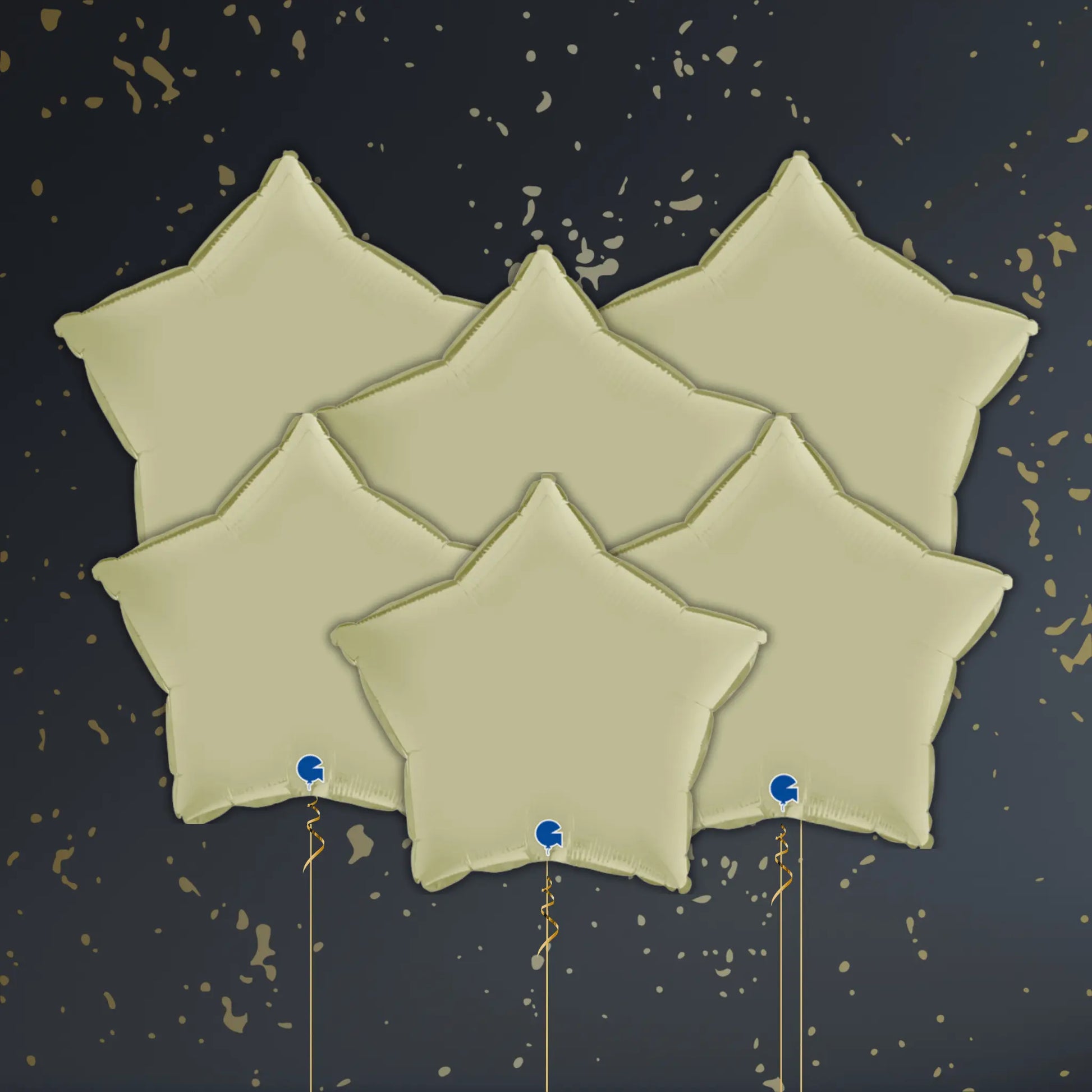 Olive Green Star Balloon Package - Helium Filled