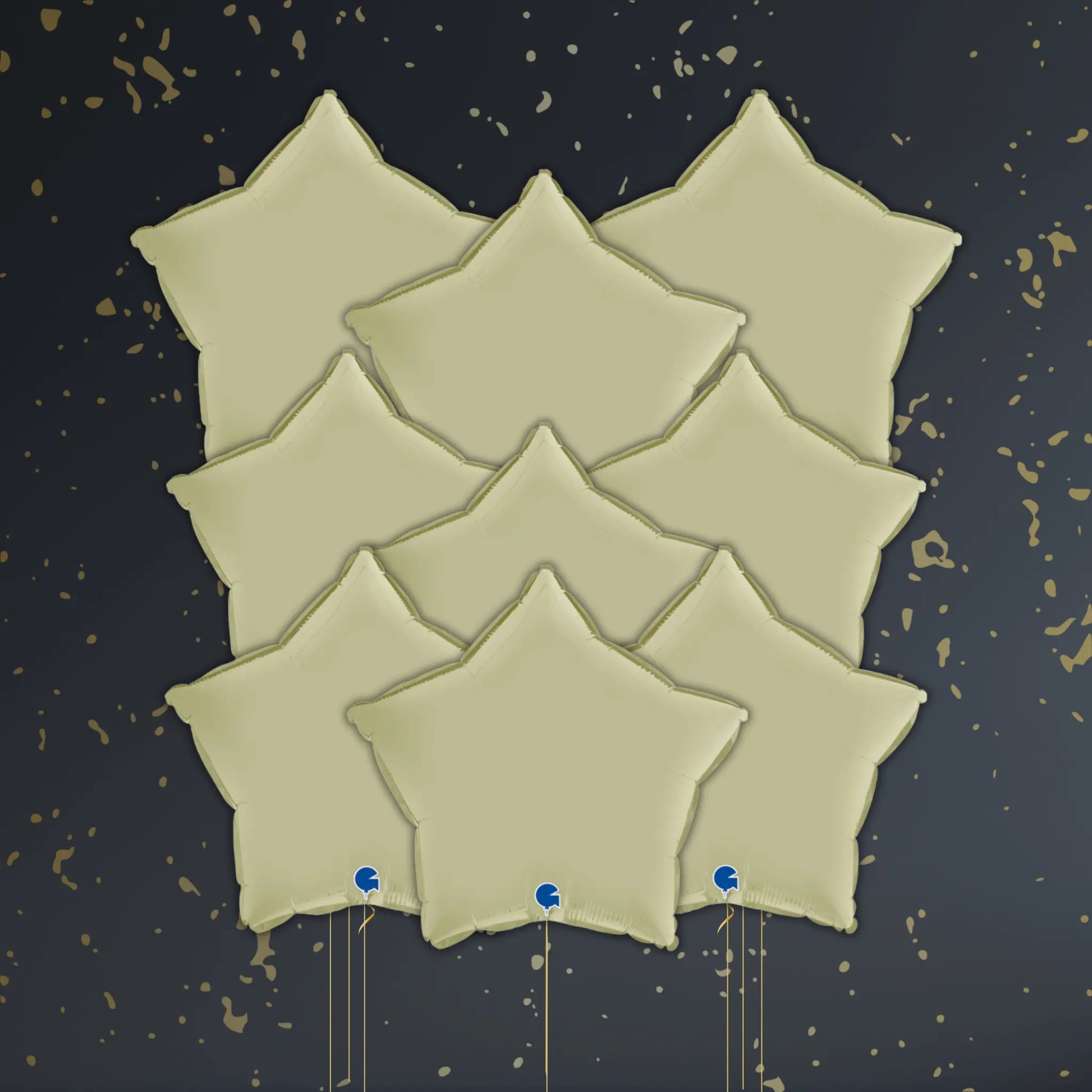 Olive Green Star Balloon Package - Helium Filled