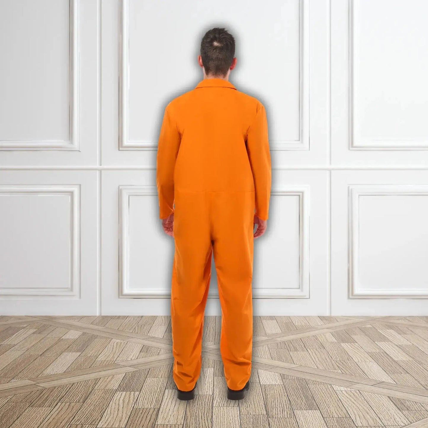 Orange Convict - Prisoner Boiler Suit with Handcuffs | The Party Hut
