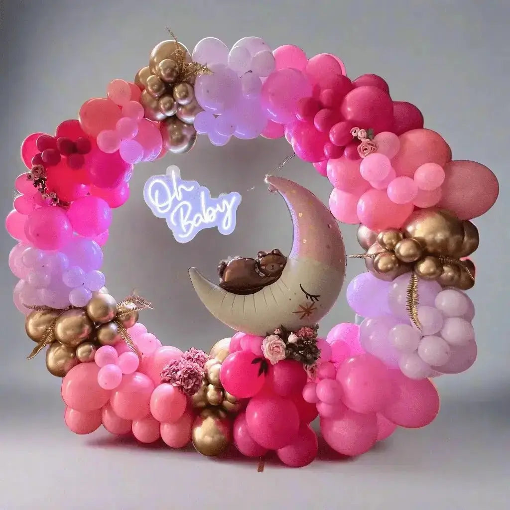 Organic Balloon Hoop Arch – Elegant Display Package