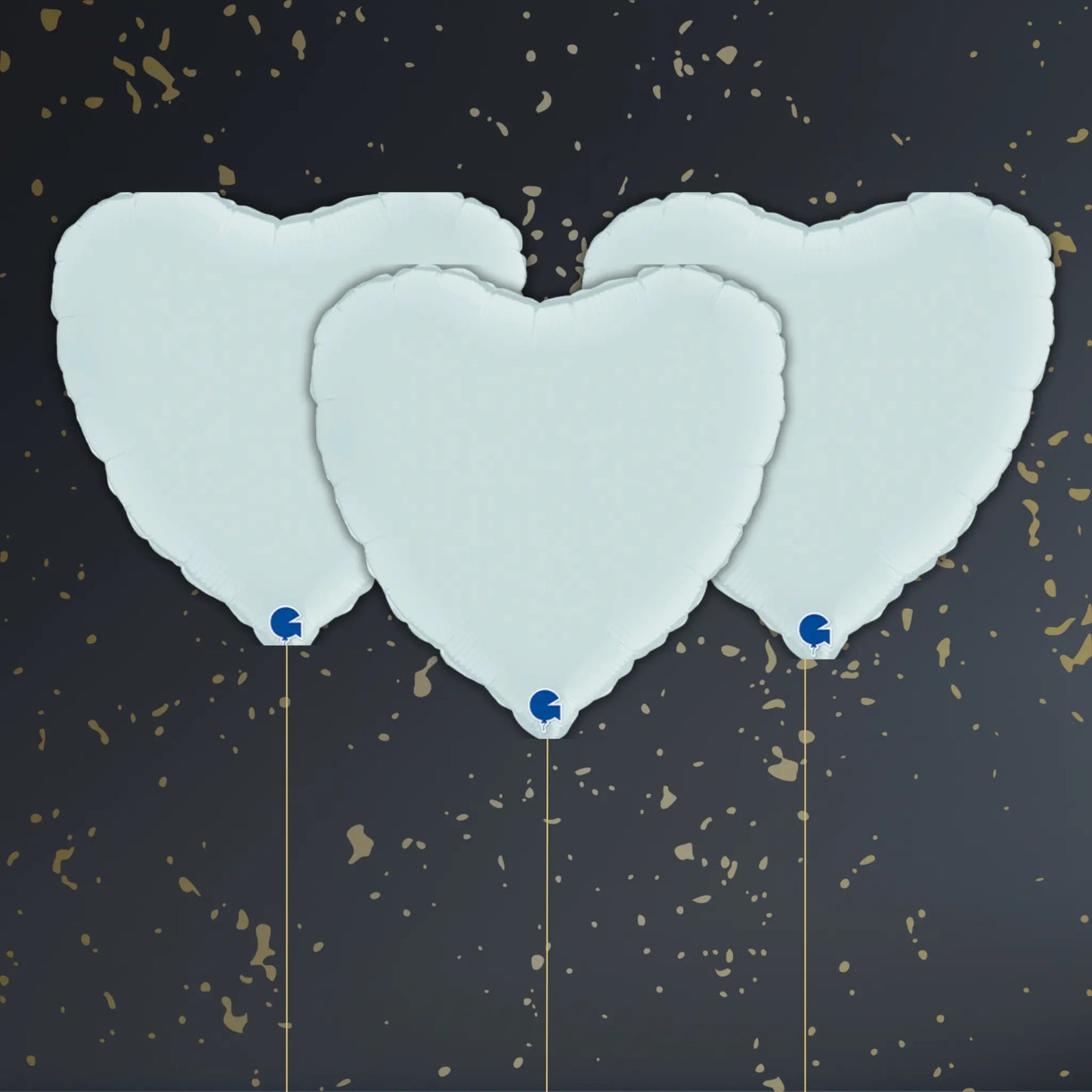 18" Pastel Blue Satin Heart Foil Balloon – Single or Balloon Bouquet | The Party Hut