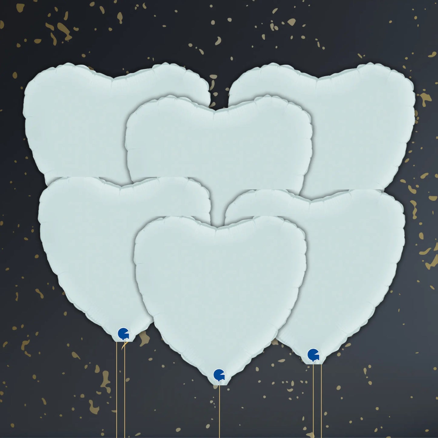 18" Pastel Blue Satin Heart Foil Balloon – Single or Balloon Bouquet | The Party Hut