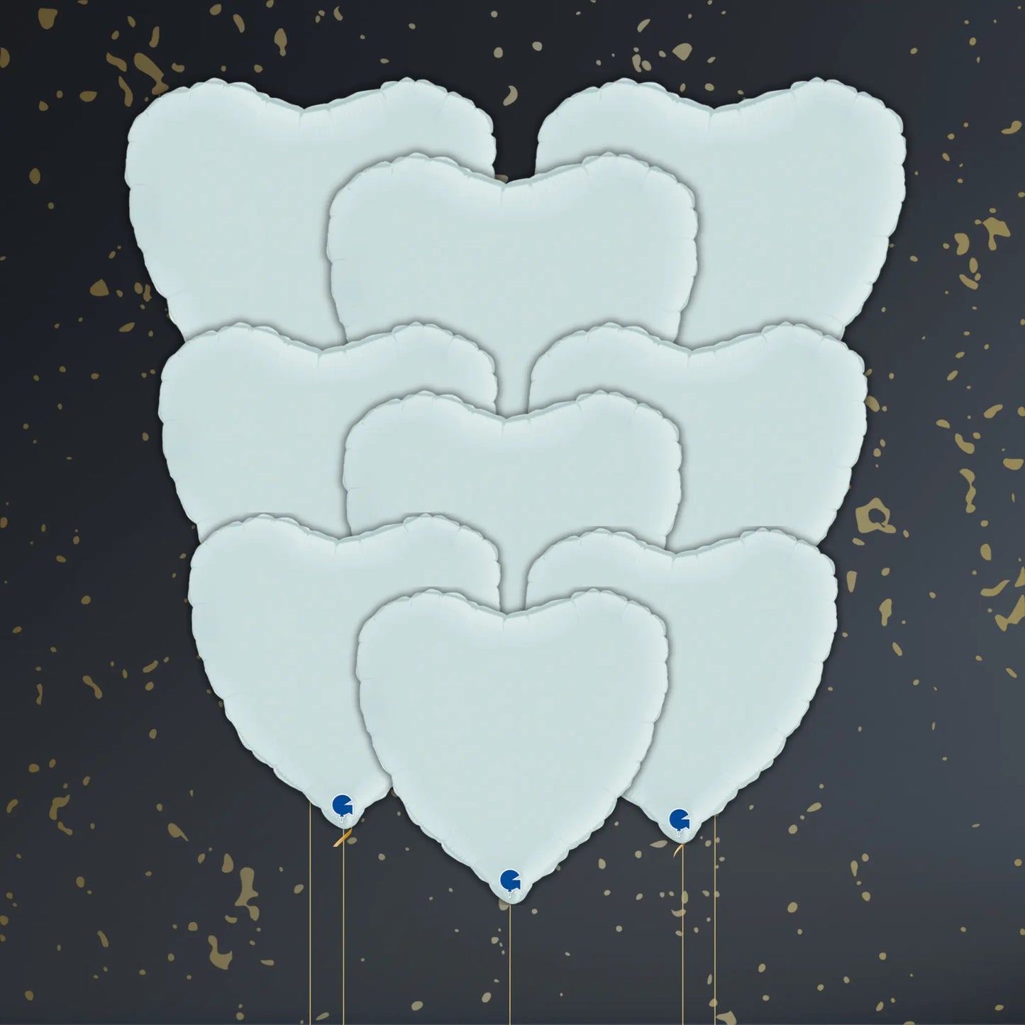18" Pastel Blue Satin Heart Foil Balloon – Single or Balloon Bouquet | The Party Hut