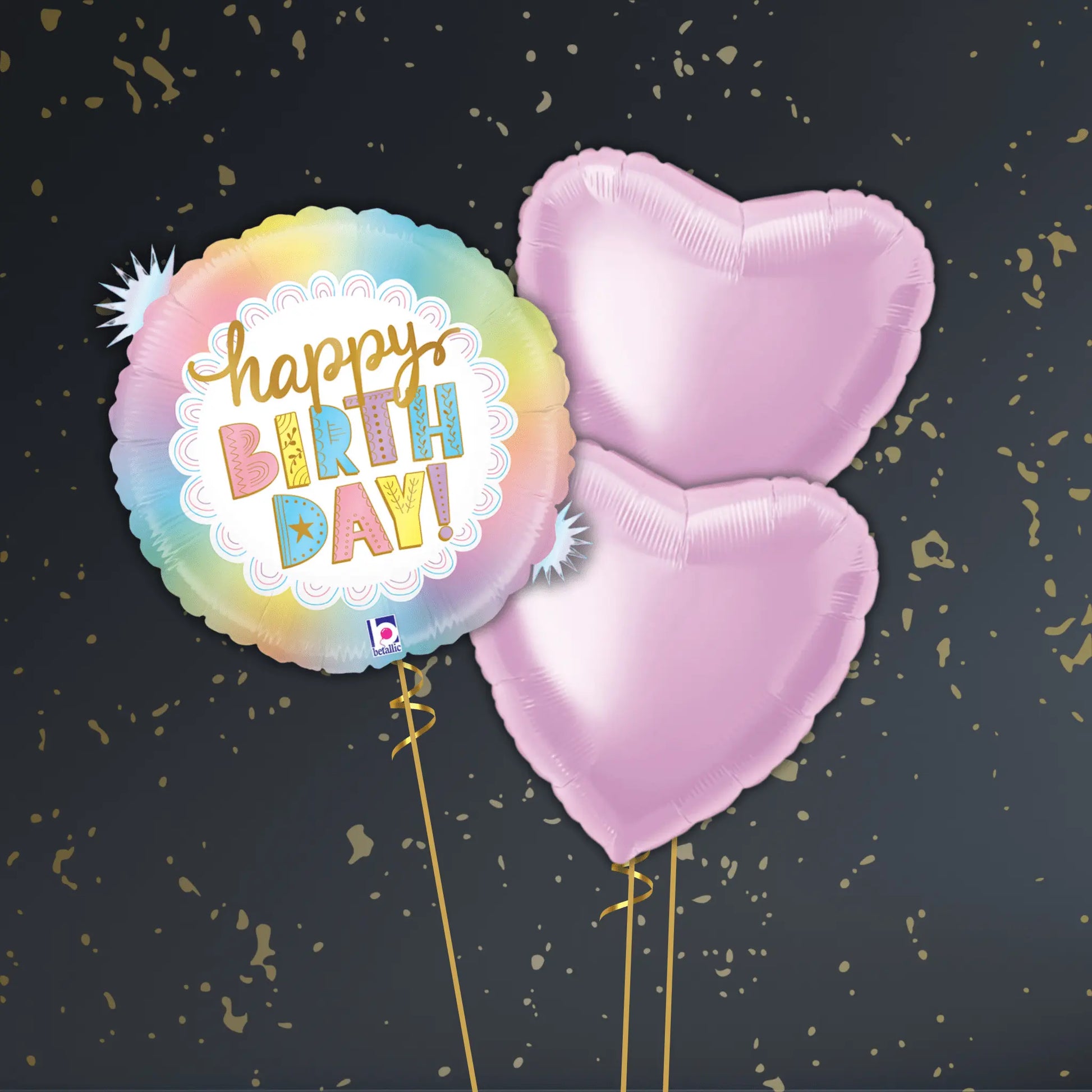 opal Pastel Birthday Balloon Package - Helium Filled