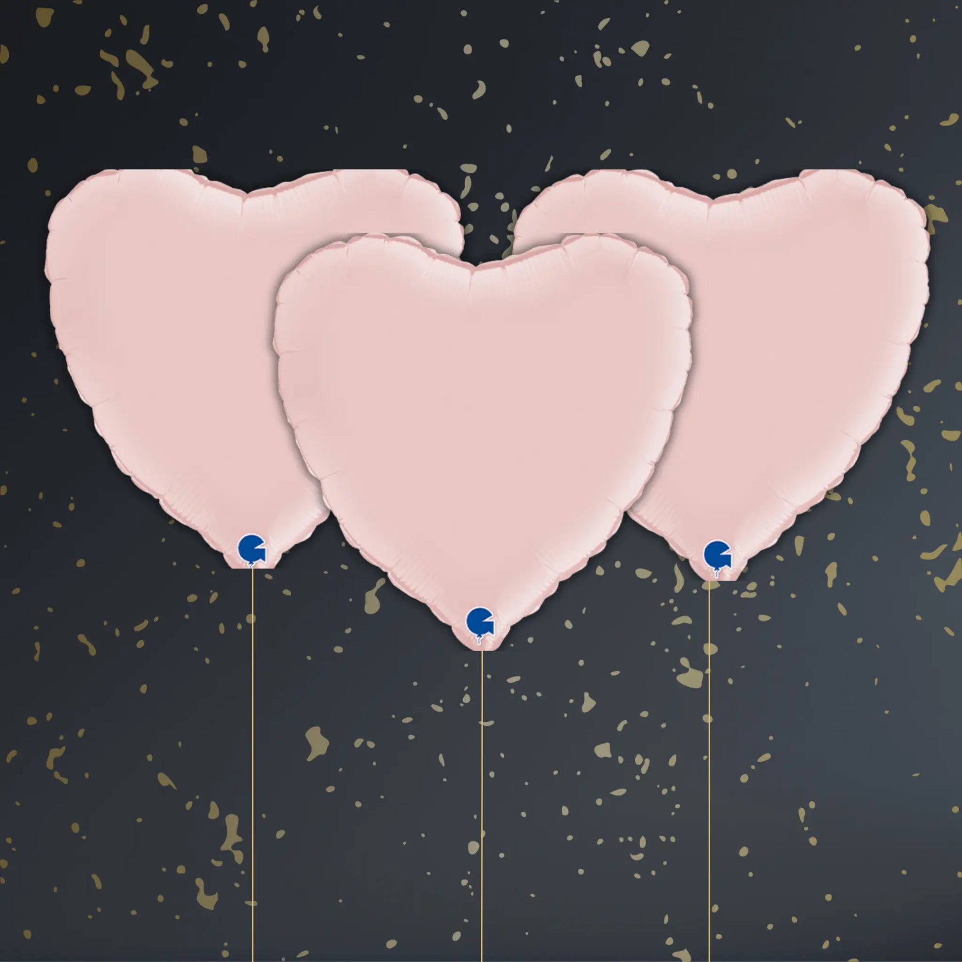 Pastel Pink Heart Balloon Package - Helium Filled
