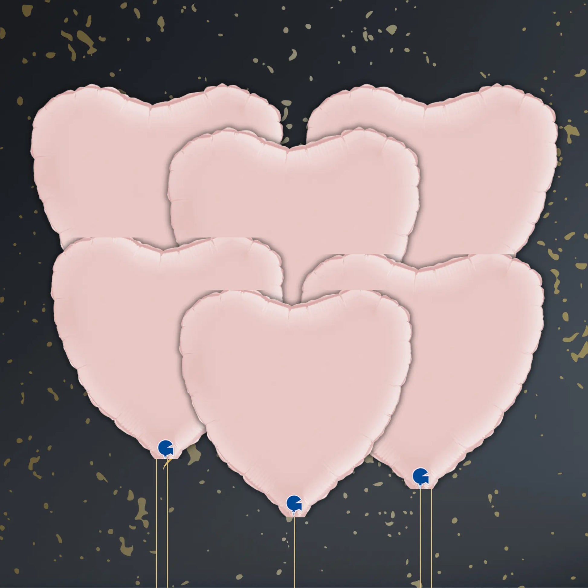 Pastel Pink Heart Balloon Package - Helium Filled