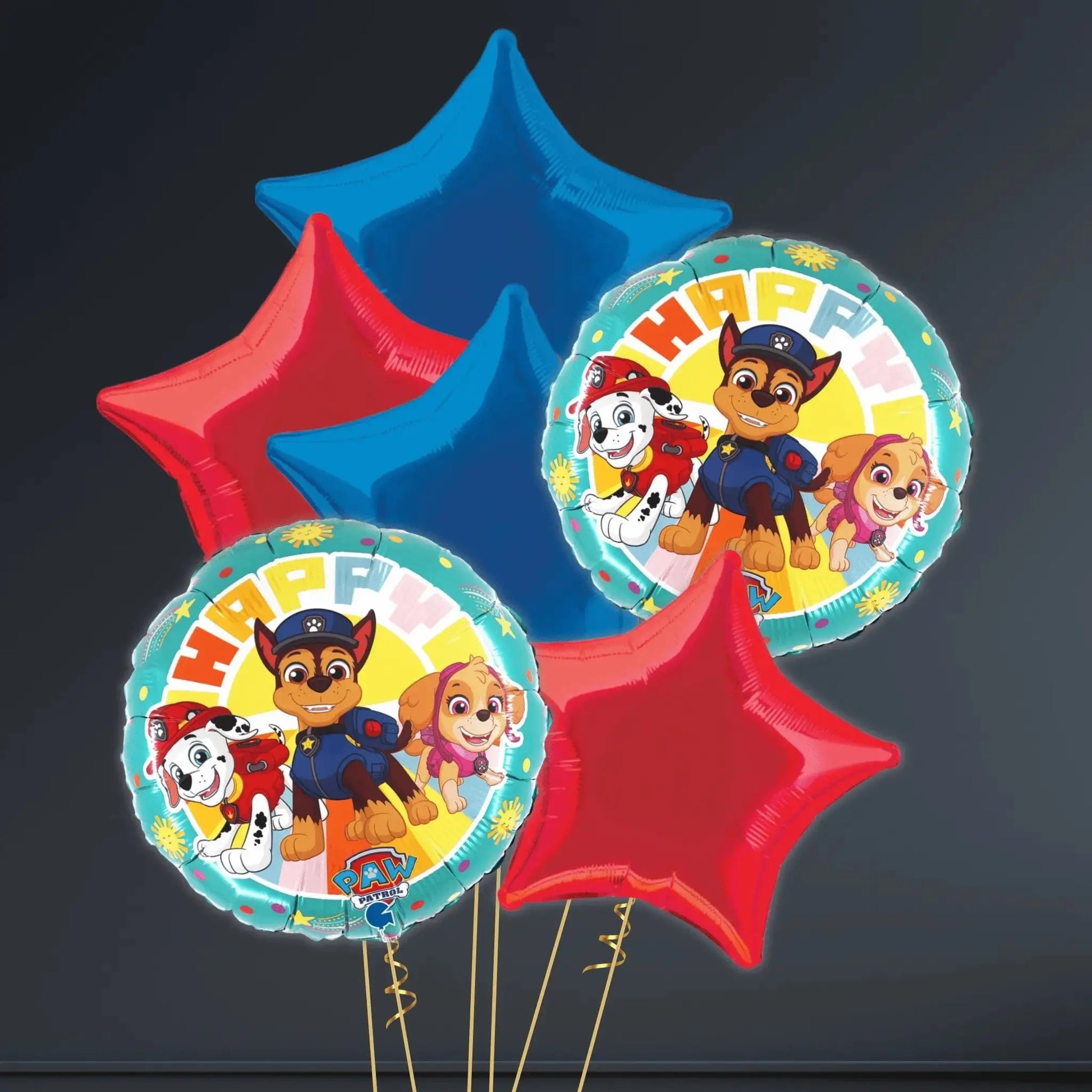Paw Patrol Birthday Balloon – Single, 3, 6 or 9 Balloon Bouquet