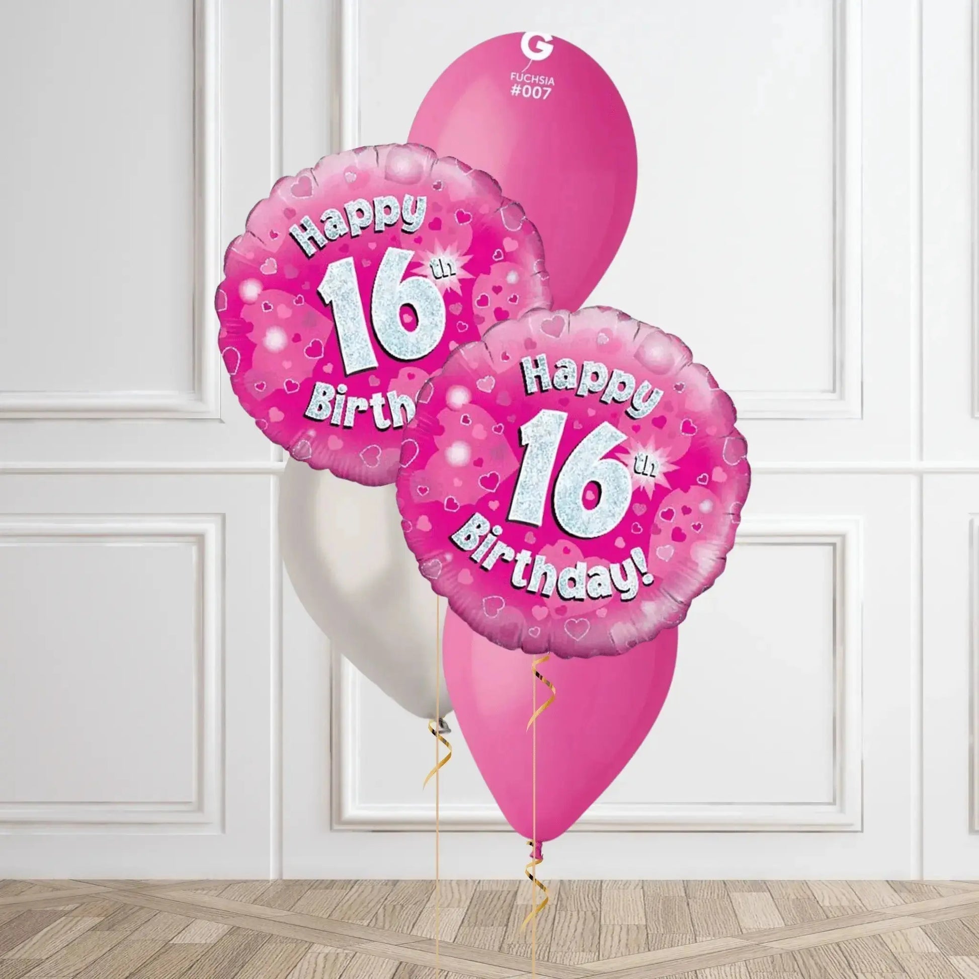 Pink Sparkle 16th Birthday Balloon Bouquet
