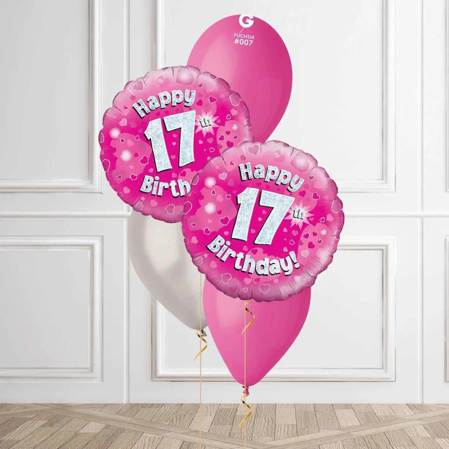 Pink Sparkle 17th Birthday Balloon Bouquet | The Party Hut