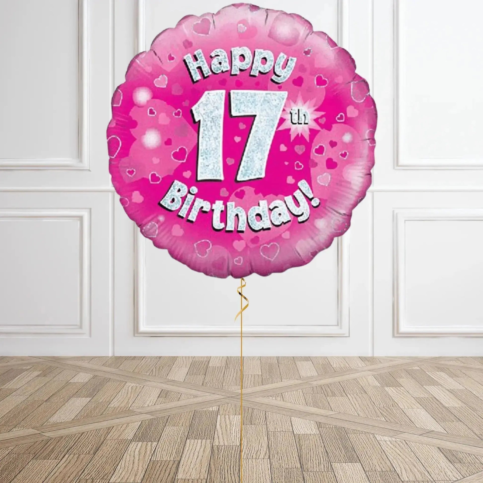 Pink Sparkle 17th Birthday Balloon Bouquet