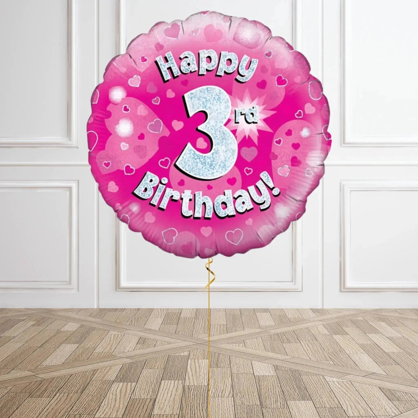 Pink Sparkle 3rd Birthday Balloon Bouquet | The Party Hut