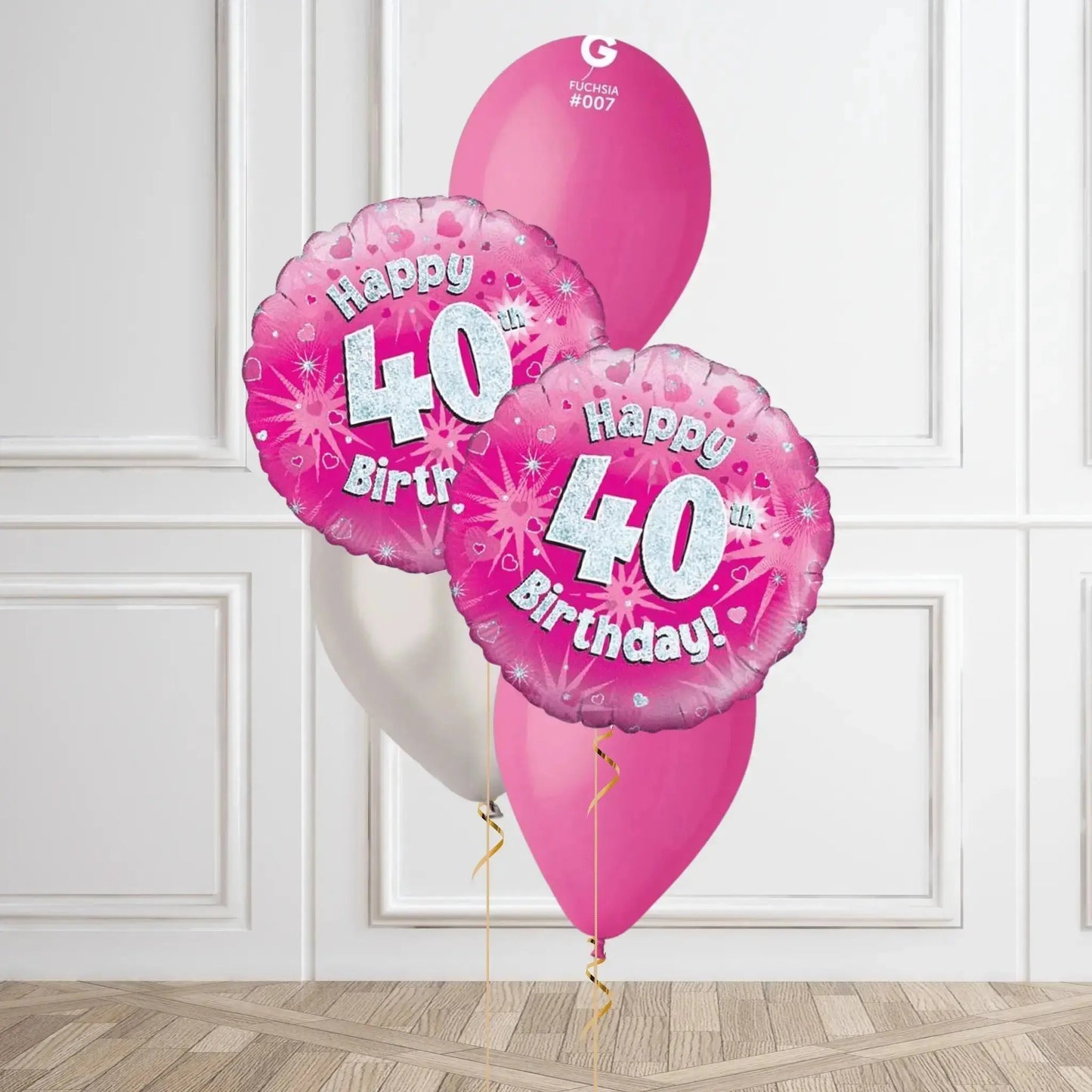 Pink Sparkle 40th Birthday Balloon Bouquet | The Party Hut