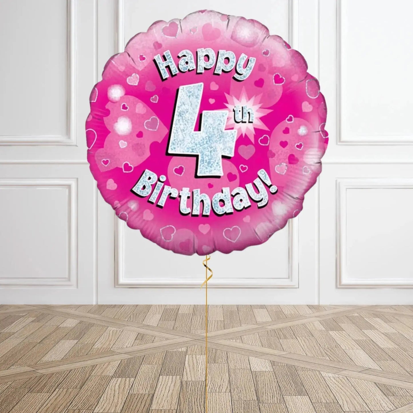 Pink Sparkle 4th Birthday Balloon Bouquet | The Party Hut