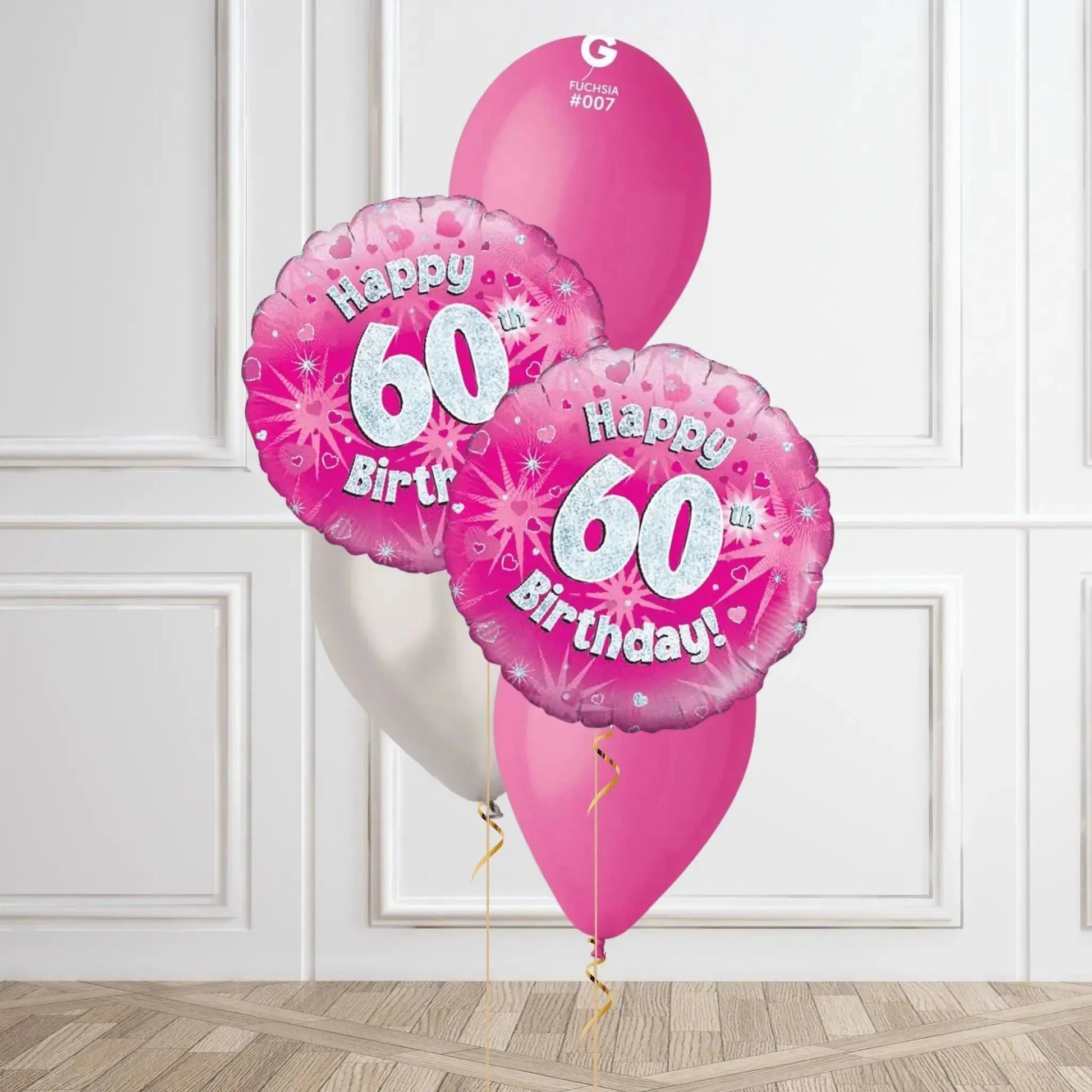 Pink Sparkle 60th Birthday Balloon Bouquet