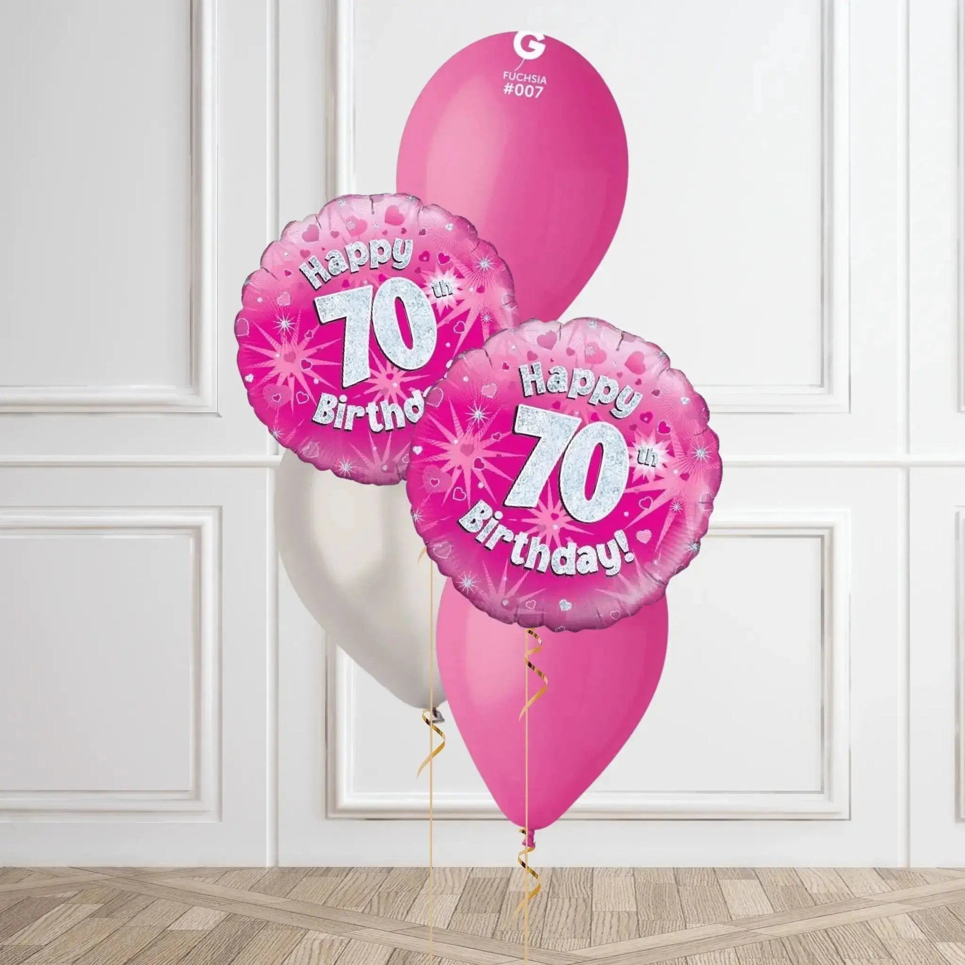 Pink Sparkle 70th Birthday Balloon Bouquet