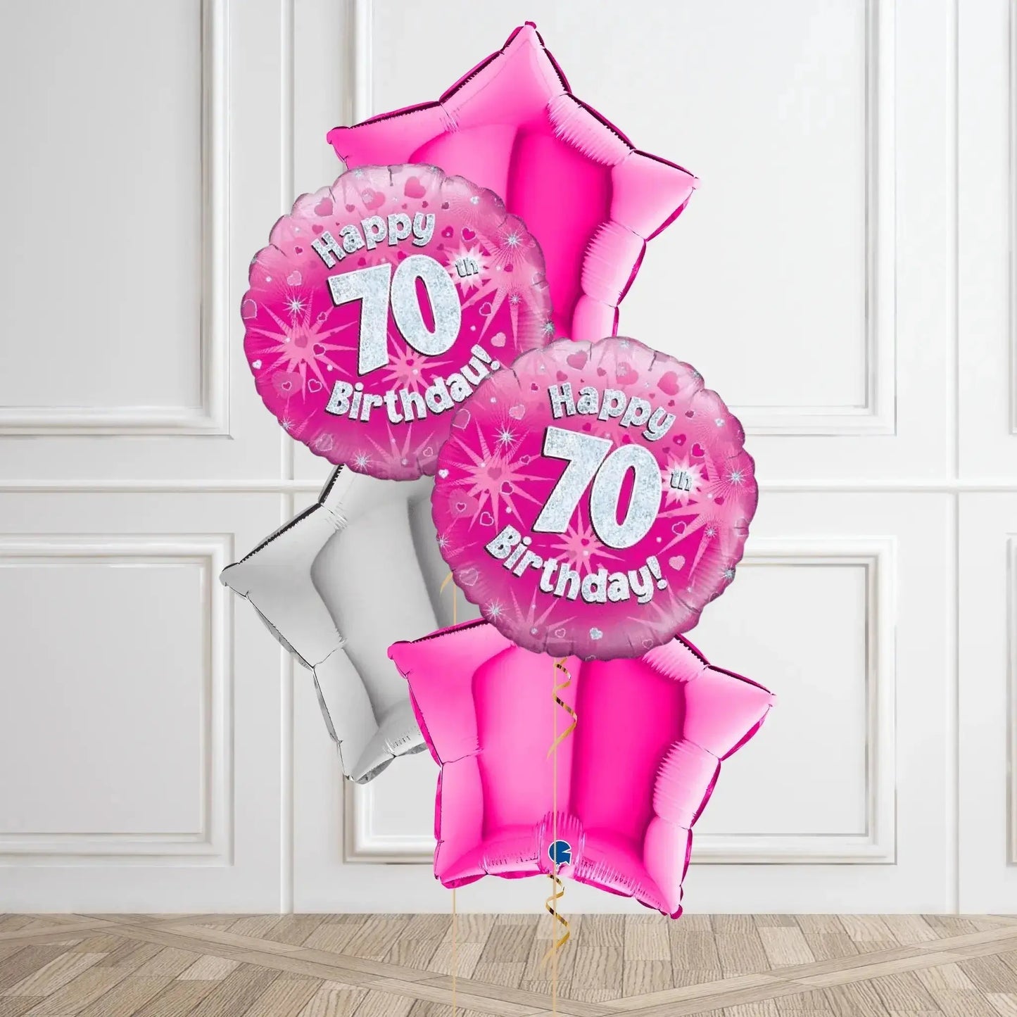 Pink Sparkle 70th Birthday Balloon Bouquet | The Party Hut