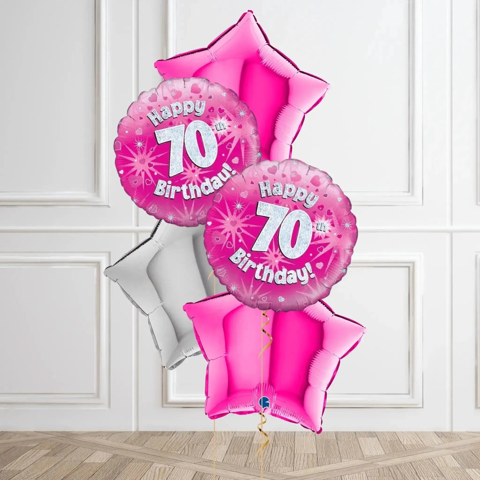 Pink Sparkle 70th Birthday Balloon Bouquet