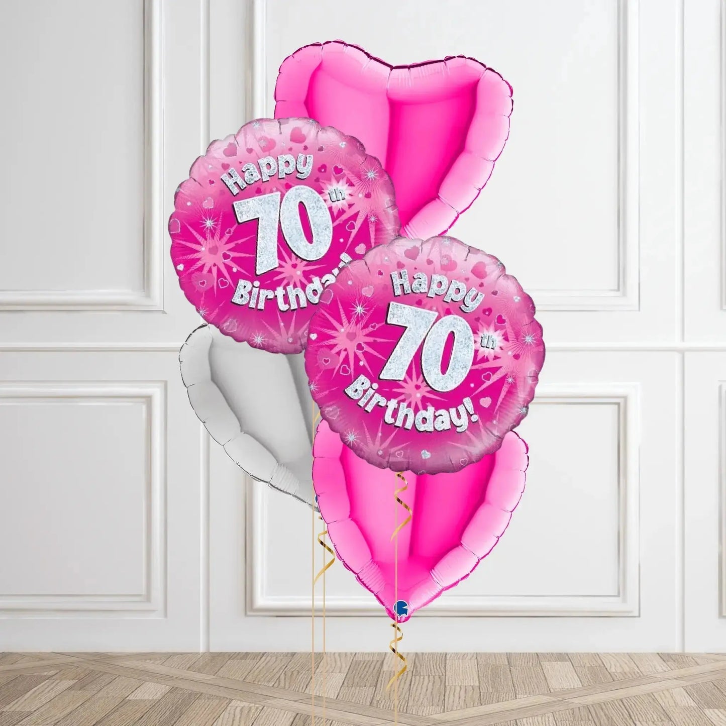 Pink Sparkle 70th Birthday Balloon Bouquet | The Party Hut