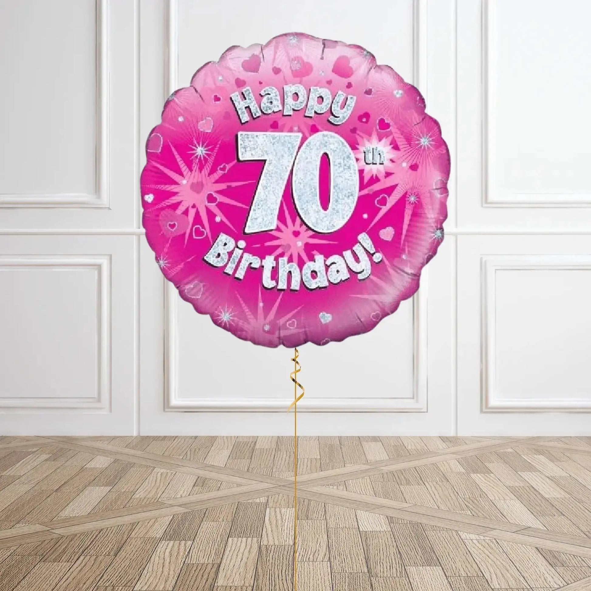 Pink Sparkle 70th Birthday Balloon Bouquet