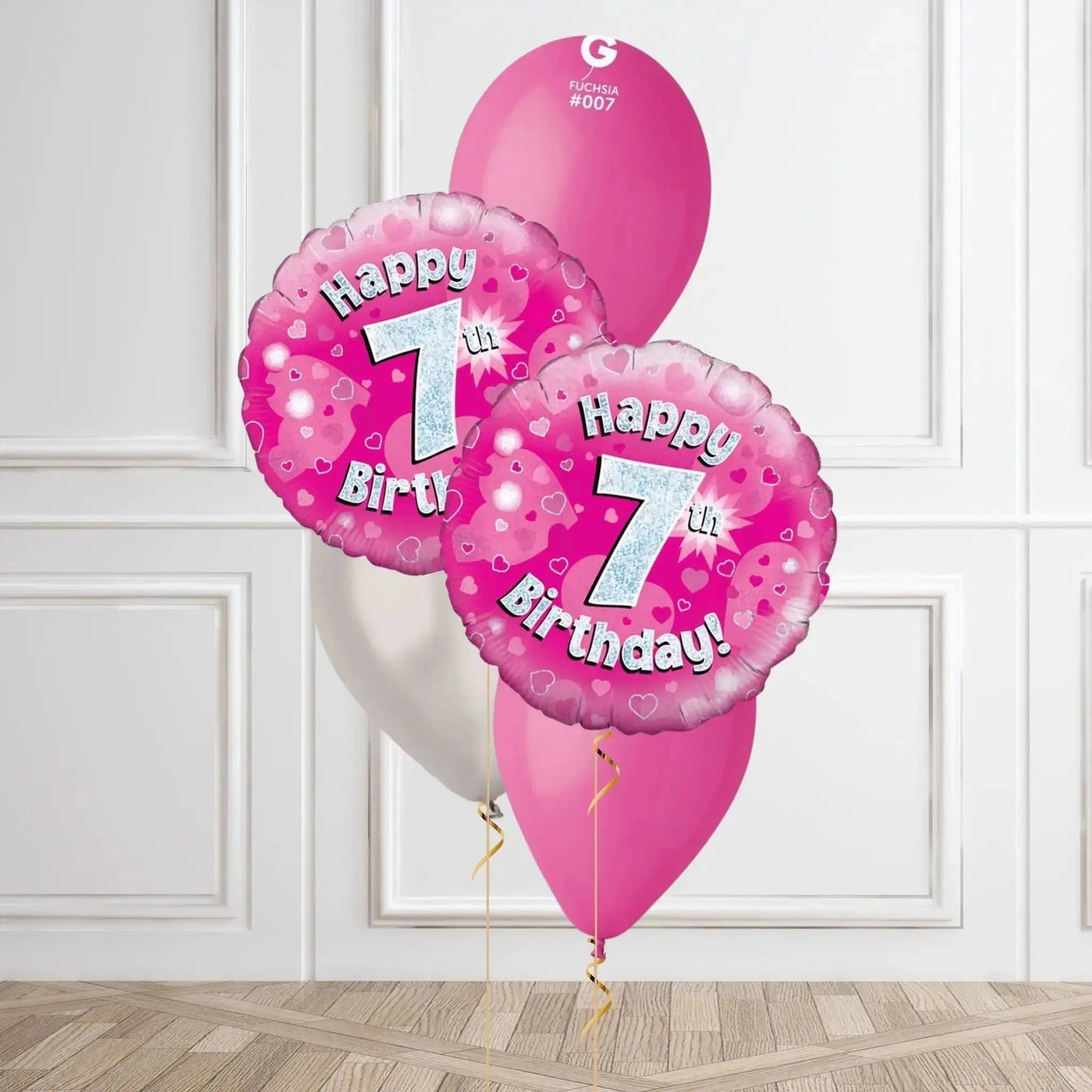 Pink Sparkle 7th Birthday Balloon Bouquet | The Party Hut