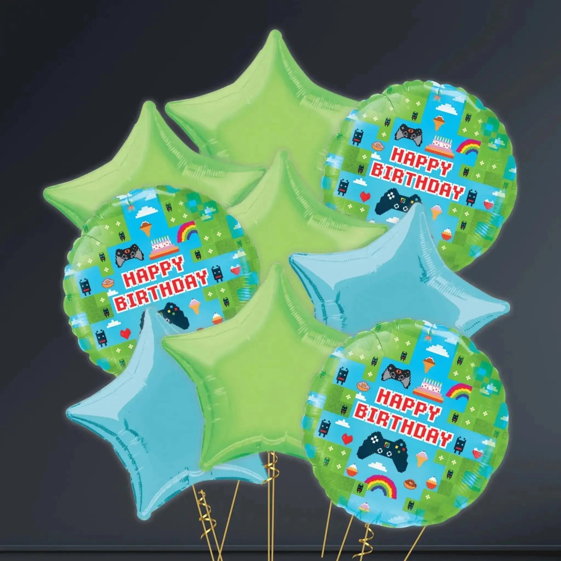 Happy Birthday Blox Gamer Balloon Package – Helium Filled