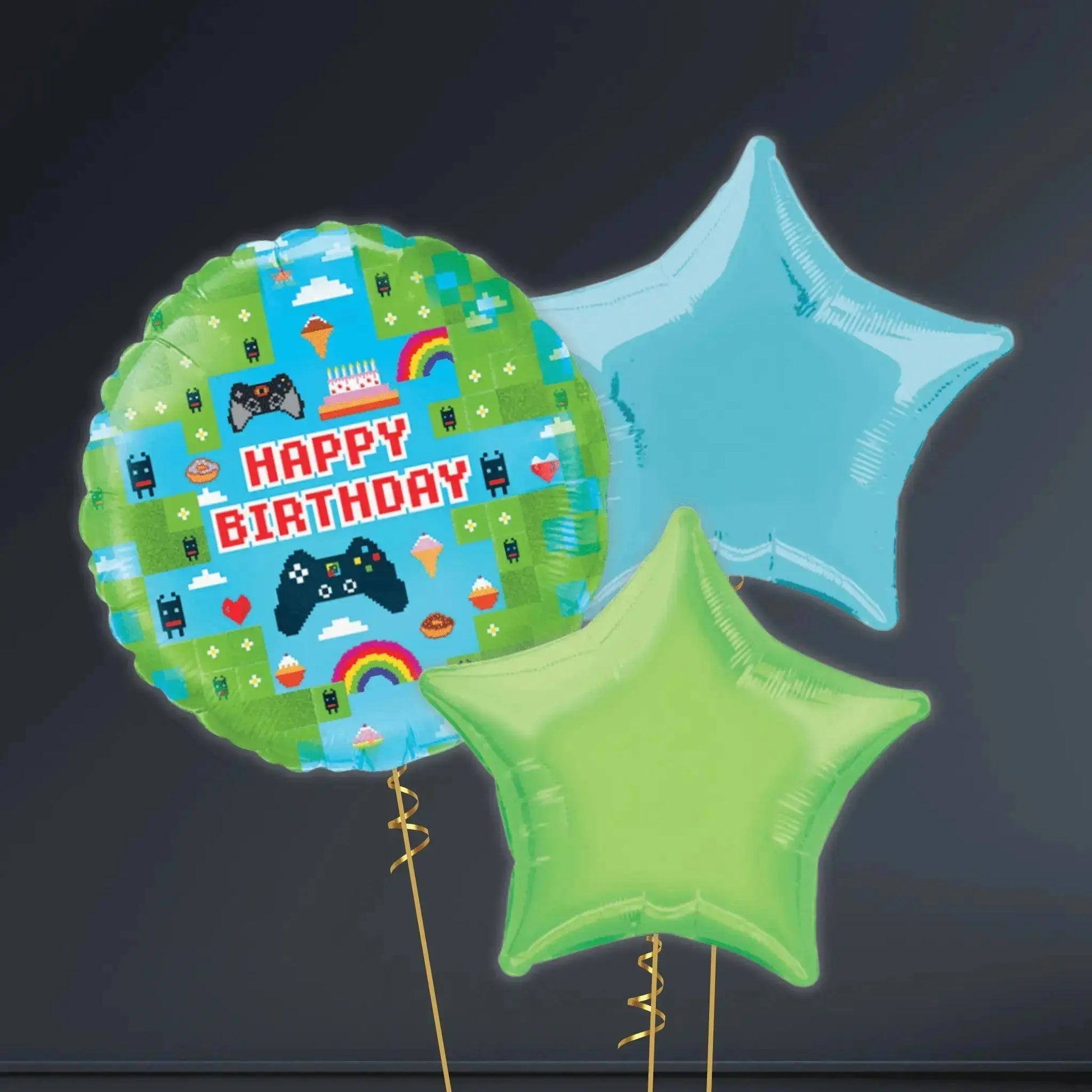 Happy Birthday Blox Gamer Balloon Package – Helium Filled