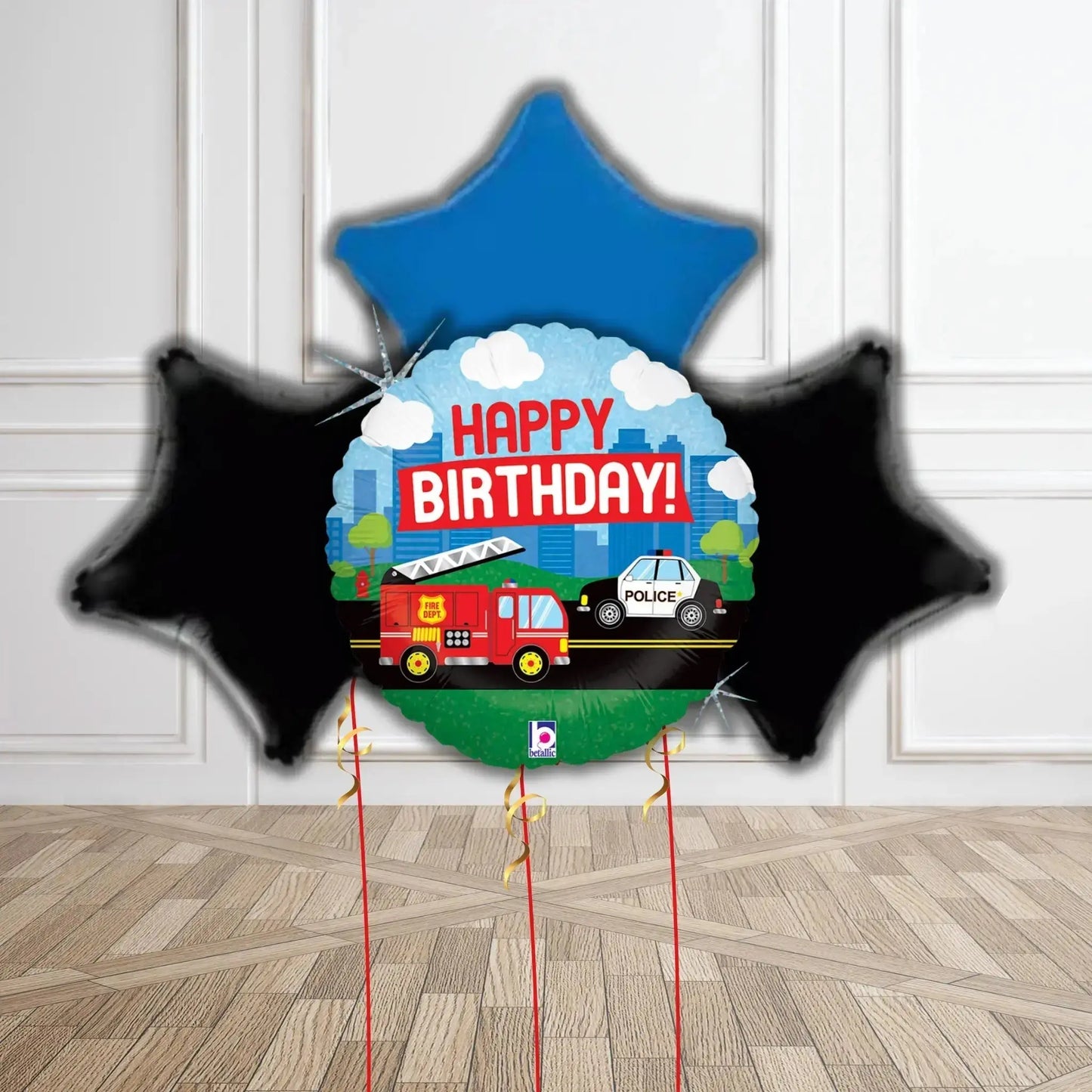 Police Car Birthday Balloon Bouquet Set | The Party Hut