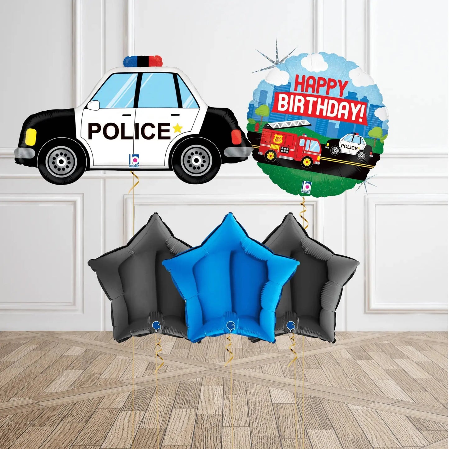 Police Car Birthday Balloon Bouquet | The Party Hut