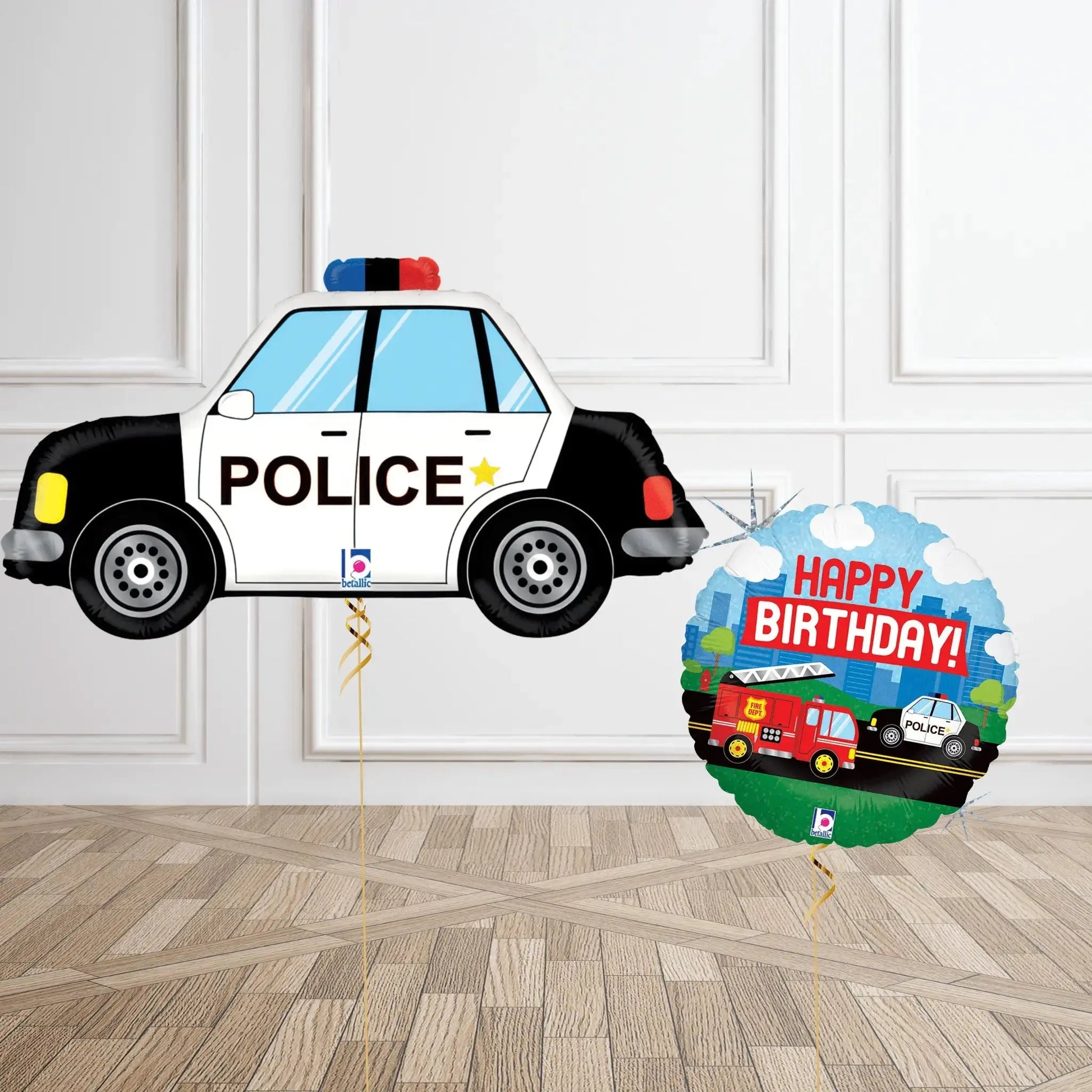 Police Car Birthday Balloon Bouquet